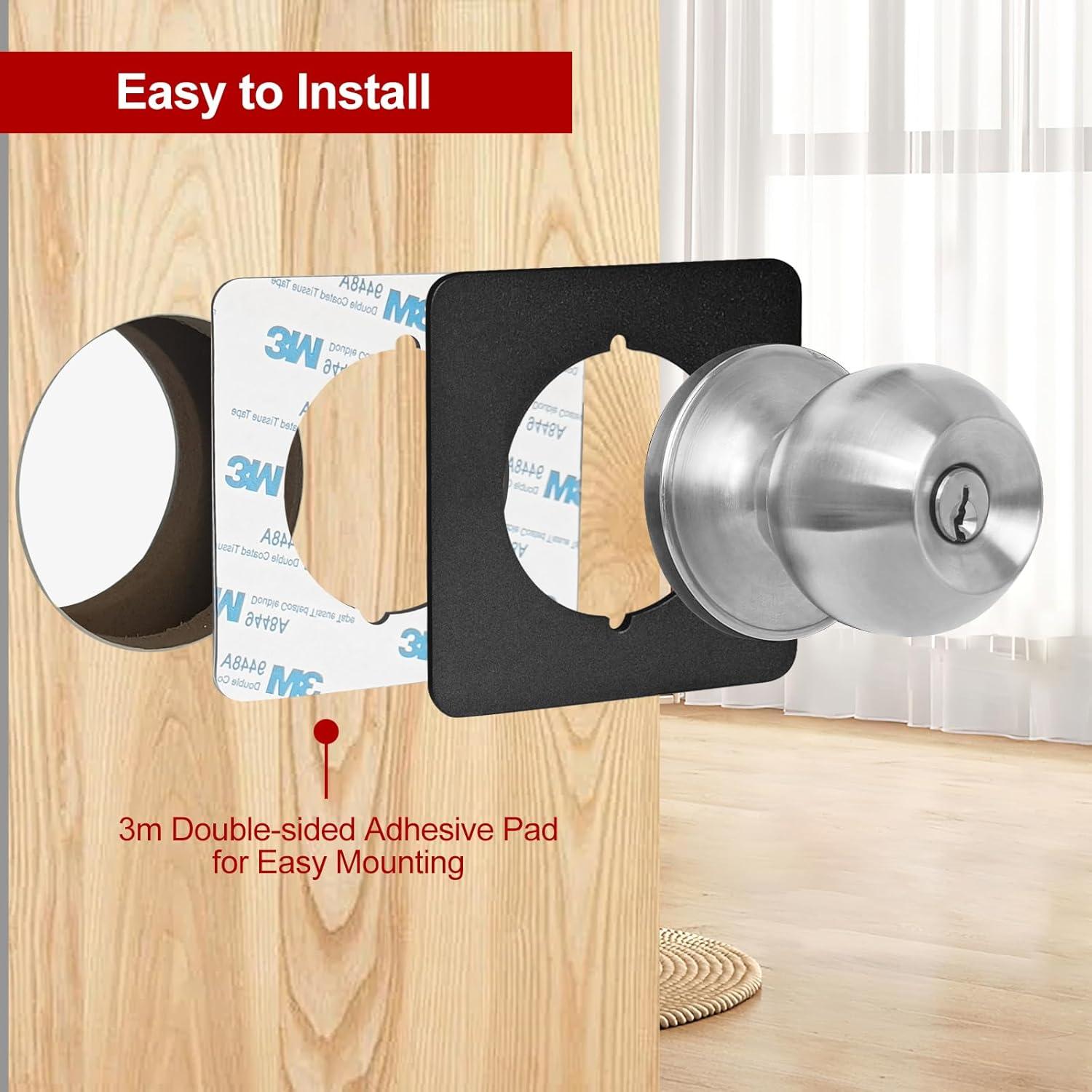 Placas de cicatriz para pomo de puerta MOSECYOU, 2 piezas, negro mate