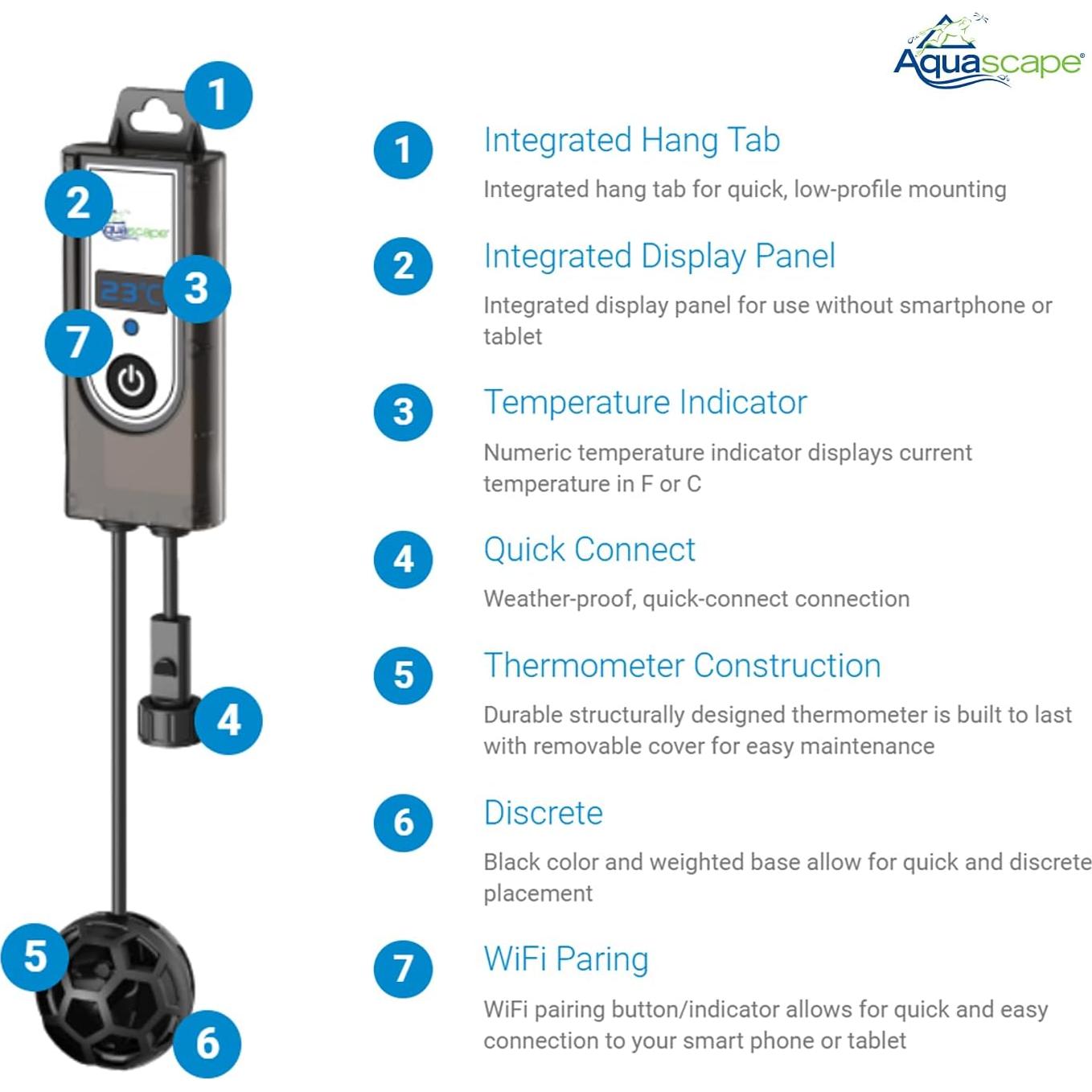 Termómetro Inteligente Aquascape 74013 con Transformador 3.5W