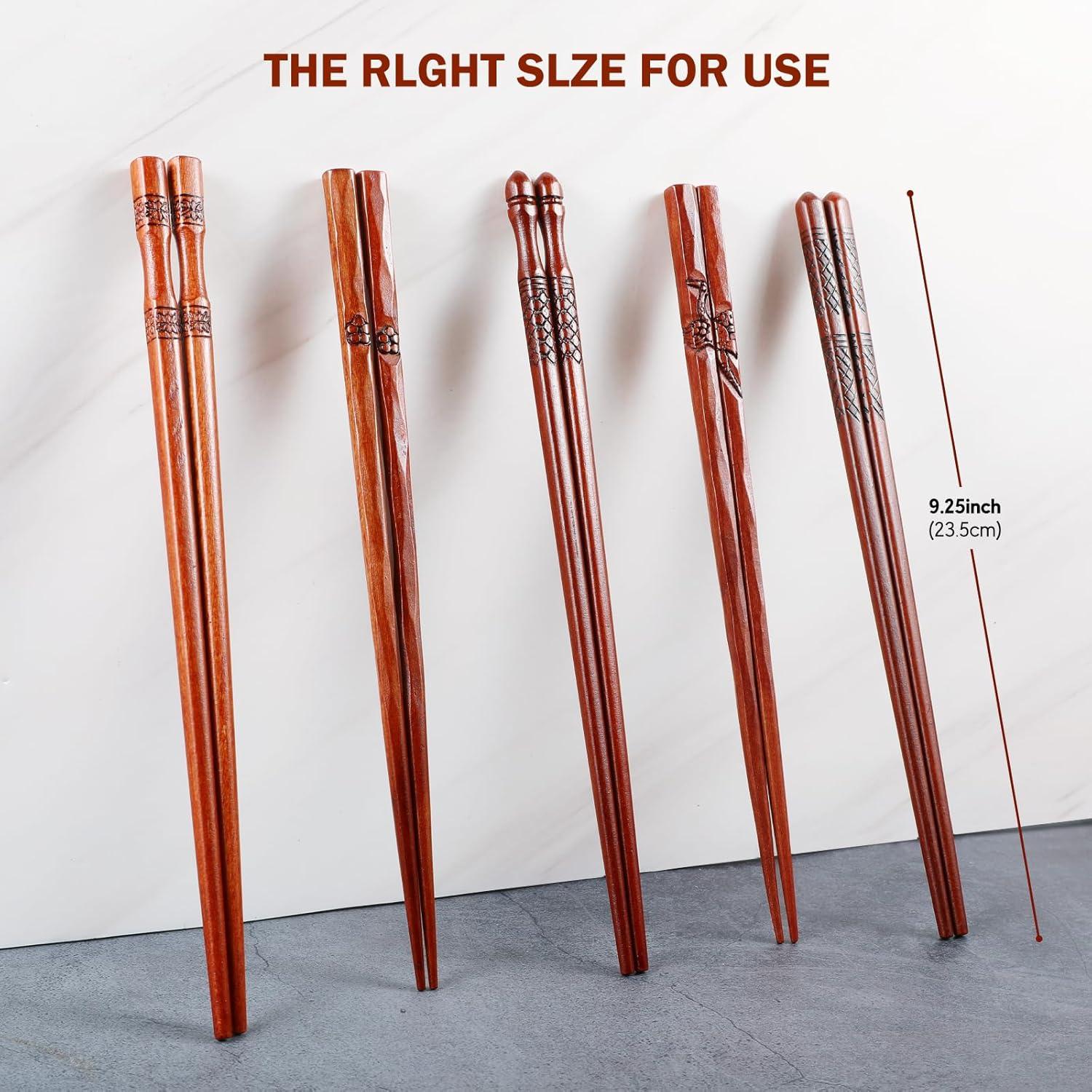 Palillos Reutilizables KAHACIYO 22.5 cm Madera Natural 5 Pares