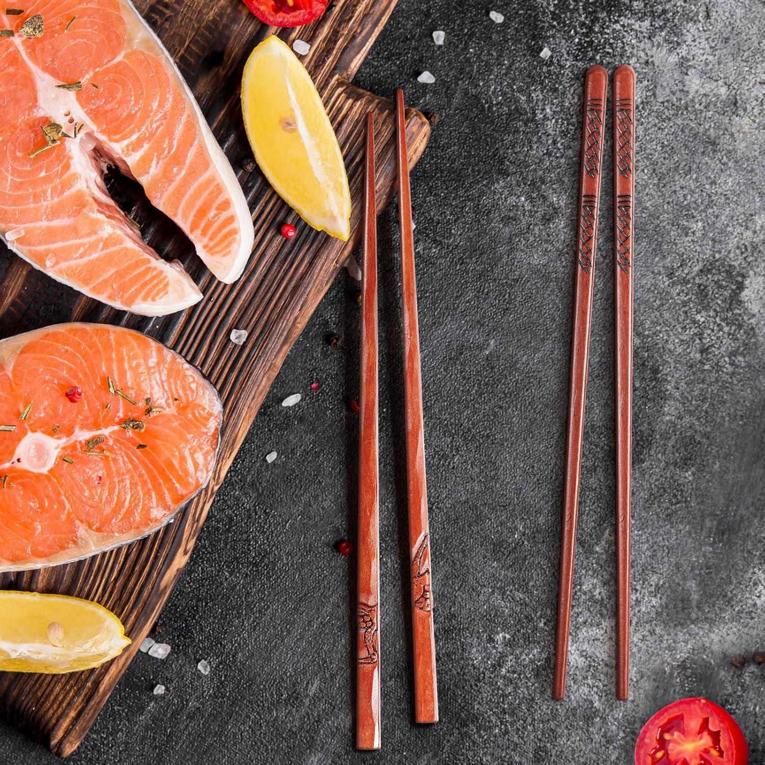 Palillos Reutilizables KAHACIYO 22.5 cm Madera Natural 5 Pares