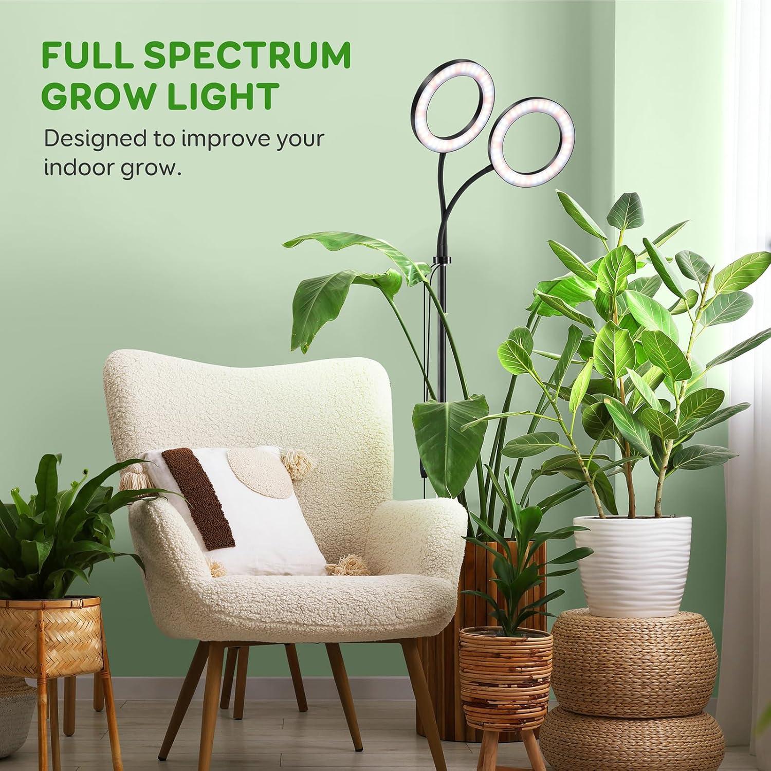 Luz de Crecimiento LED LPMZMBL 2 Cabezas 24W Altura Ajustable