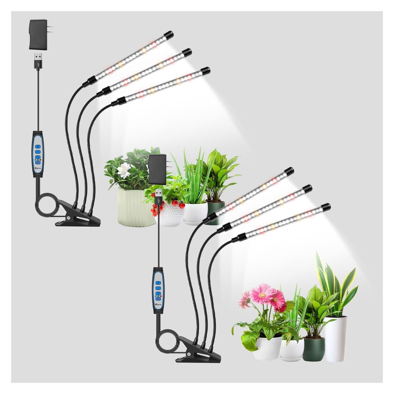 Luces de Crecimiento Wolezek 2 Paquetes 6000K LED Espectro Completo