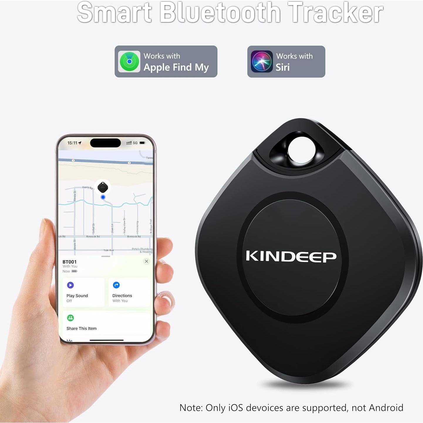Localizador Inteligente KINDEEP Air Tag Bluetooth - 4 Unidades