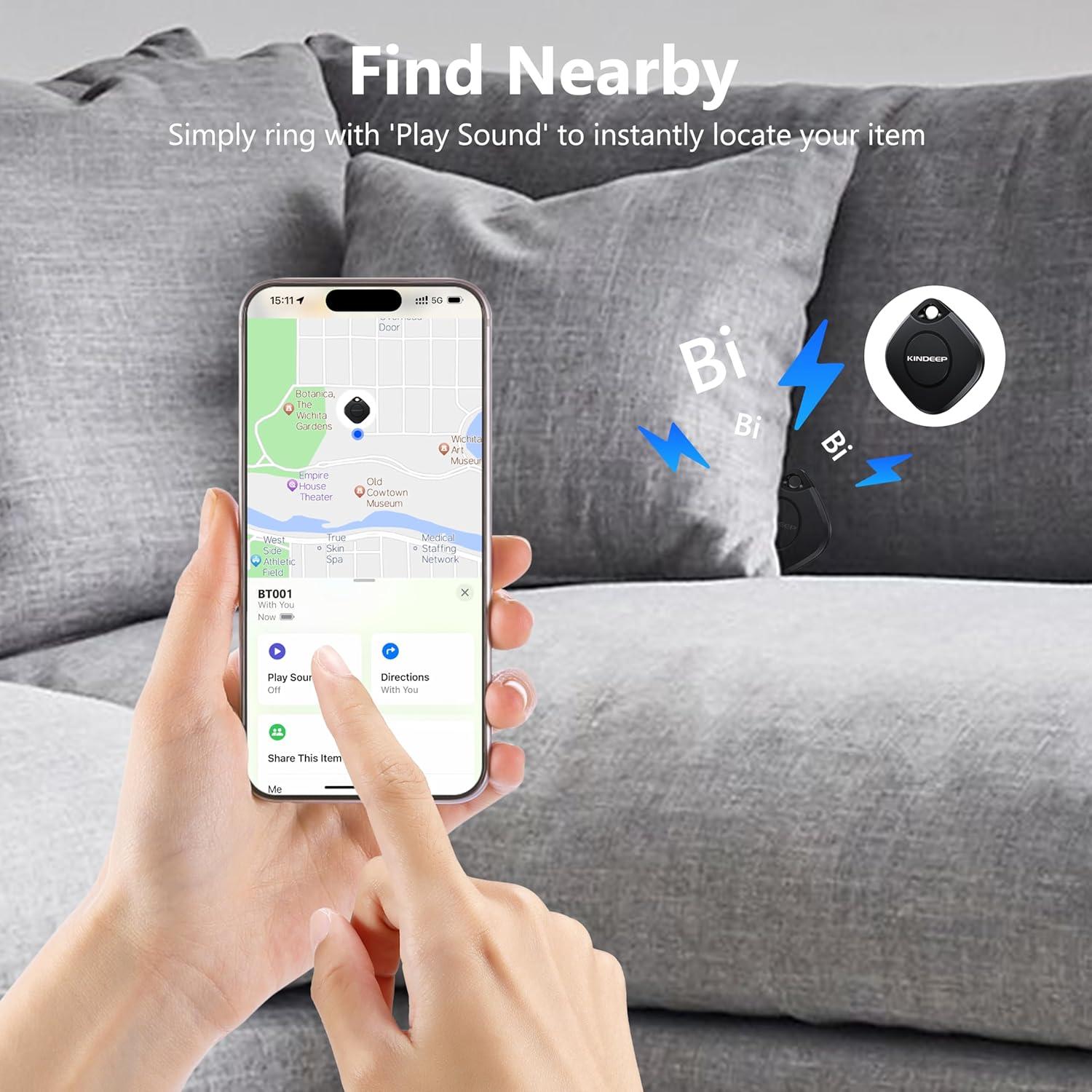 Localizador Inteligente KINDEEP Air Tag Bluetooth - 4 Unidades