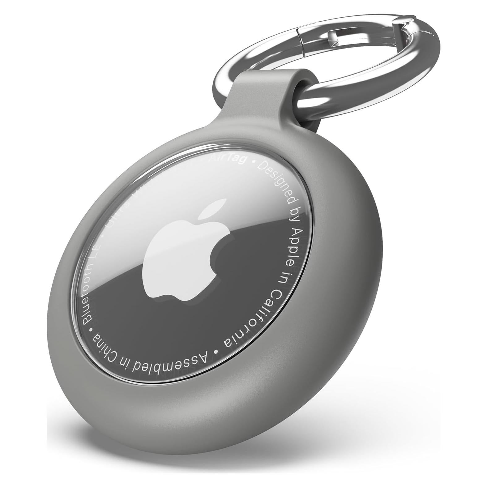 Soporte de llavero para Apple AirTag Sinjimoru TPU Gris Oliva