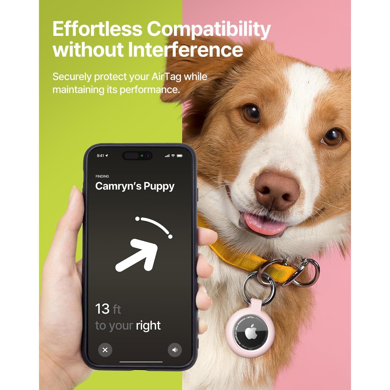 Soporte de llavero para Apple AirTag Sinjimoru TPU Gris Oliva