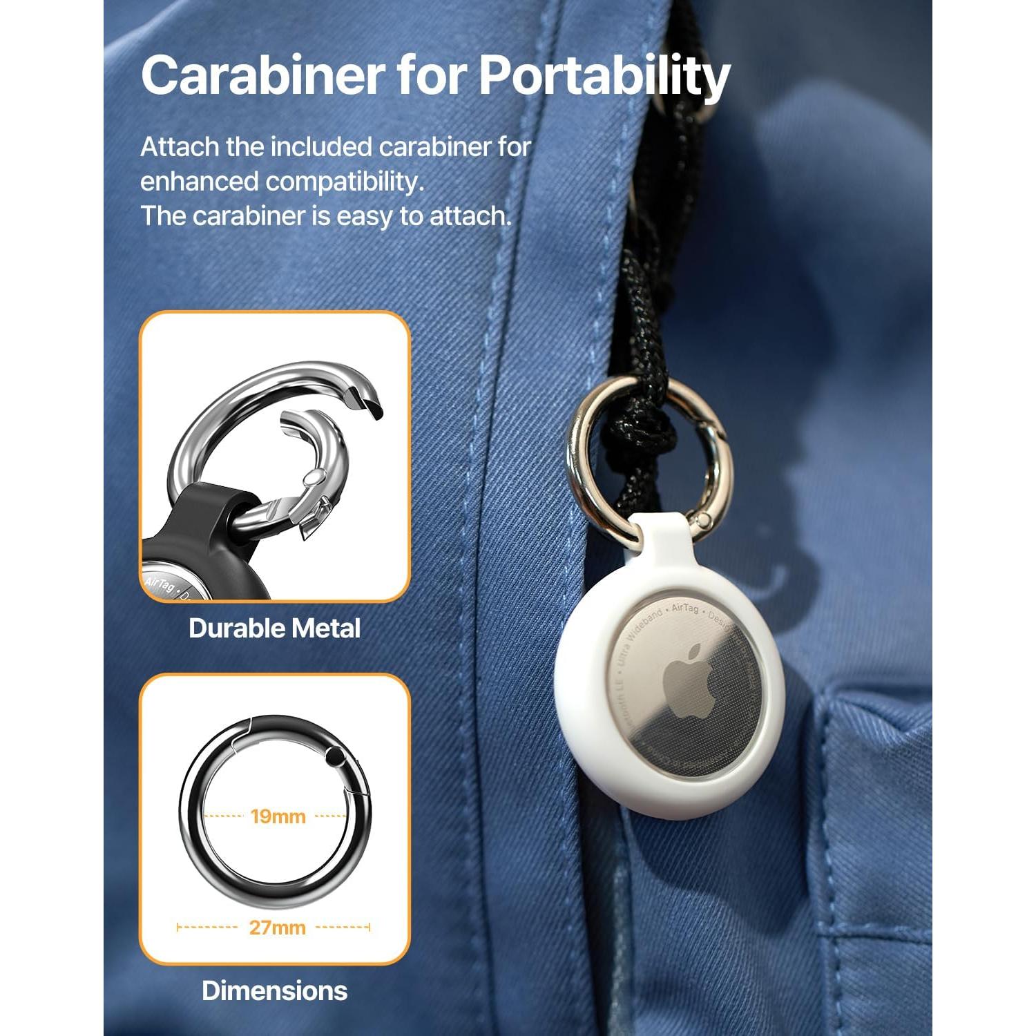 Soporte de llavero para Apple AirTag Sinjimoru TPU Gris Oliva