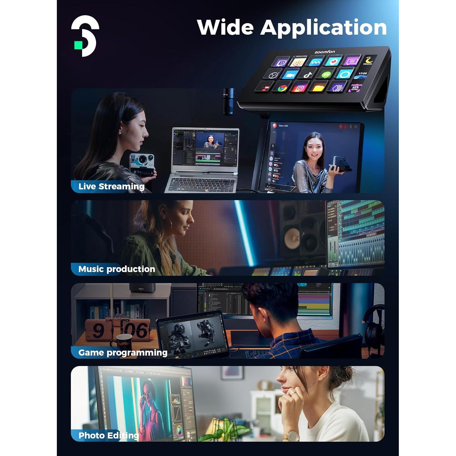 Controlador de Transmisión SOOMFON 15 Teclas LCD Personalizables