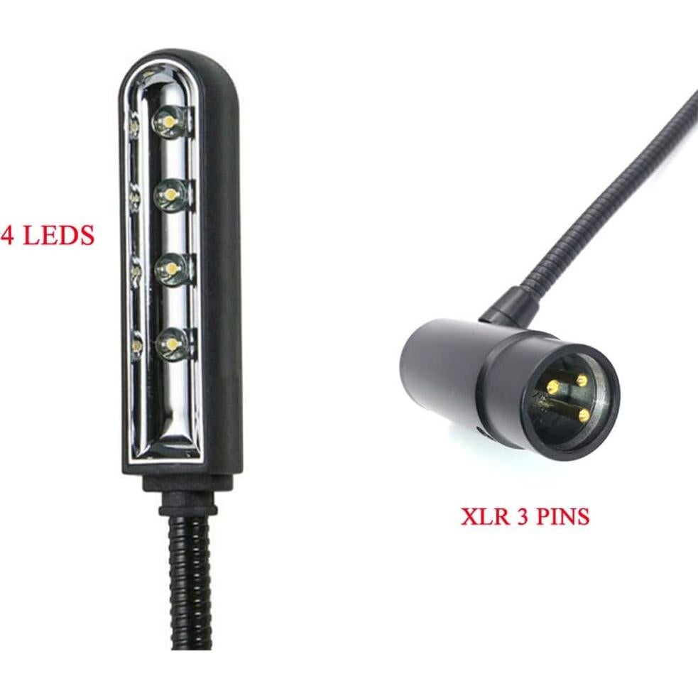 Lámpara LED JXRYWF 55,88 cm cuello de ganso XLR 3PIN