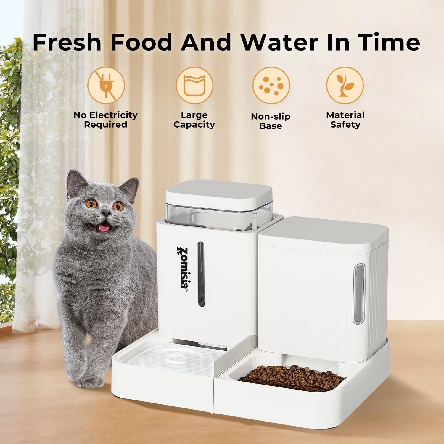 Comedero y dispensador Gravity Cat Apollo 2 en 1 Blanco