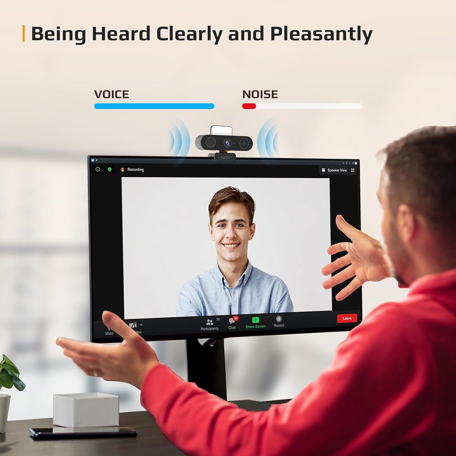 Cámara Web 4K RayBit SeeUpmini con Altavoz y Micrófono