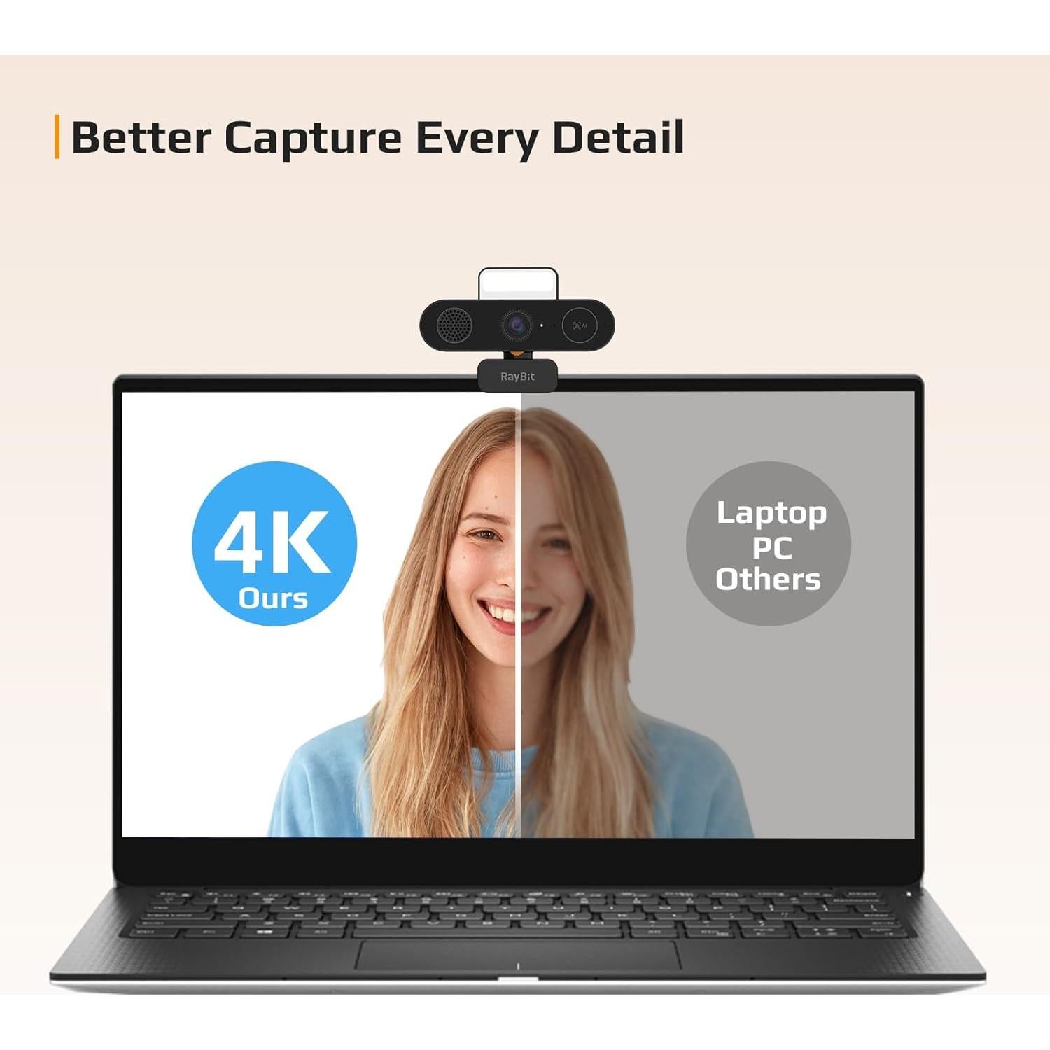 Cámara Web 4K RayBit SeeUpmini con Altavoz y Micrófono