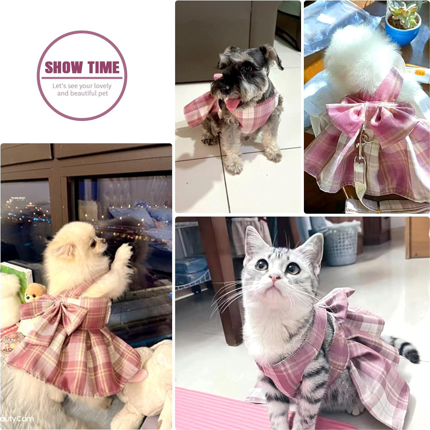 Conjunto Arnés y Vestido para Perro PETCARE Rosa S