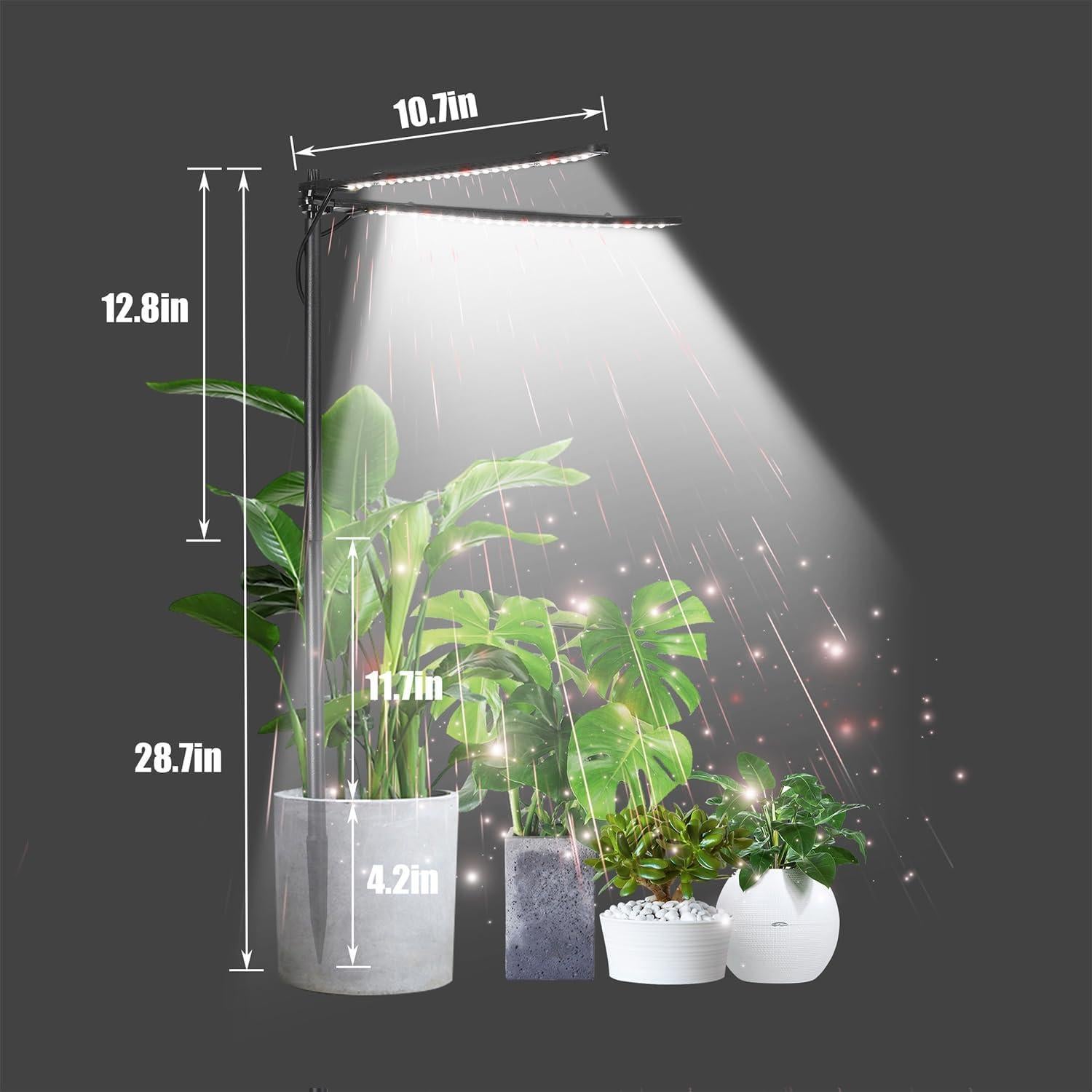 Luz de Crecimiento de Plantas Bodkar BK-PL1007 6000K Ajustable
