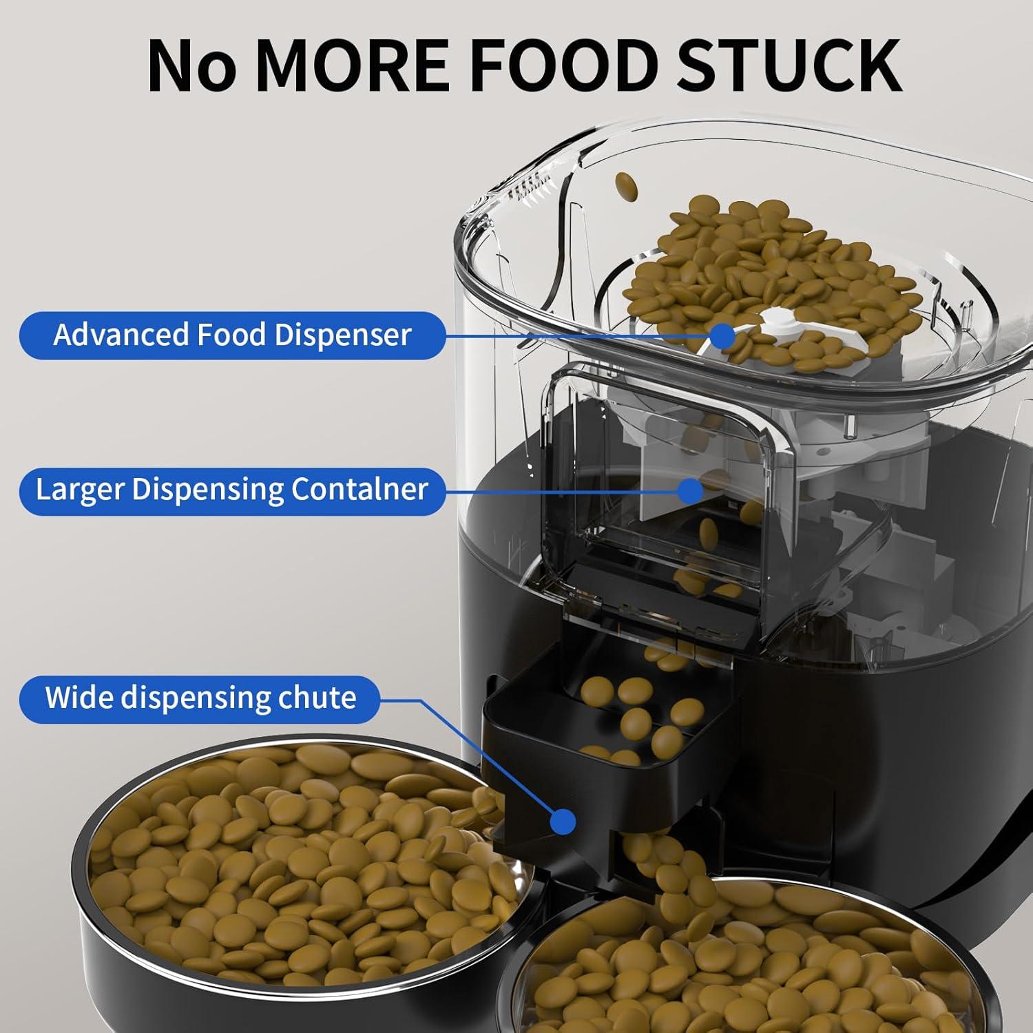 Comedero Automático PAPIFEED 7L para 2 Gatos - Negro