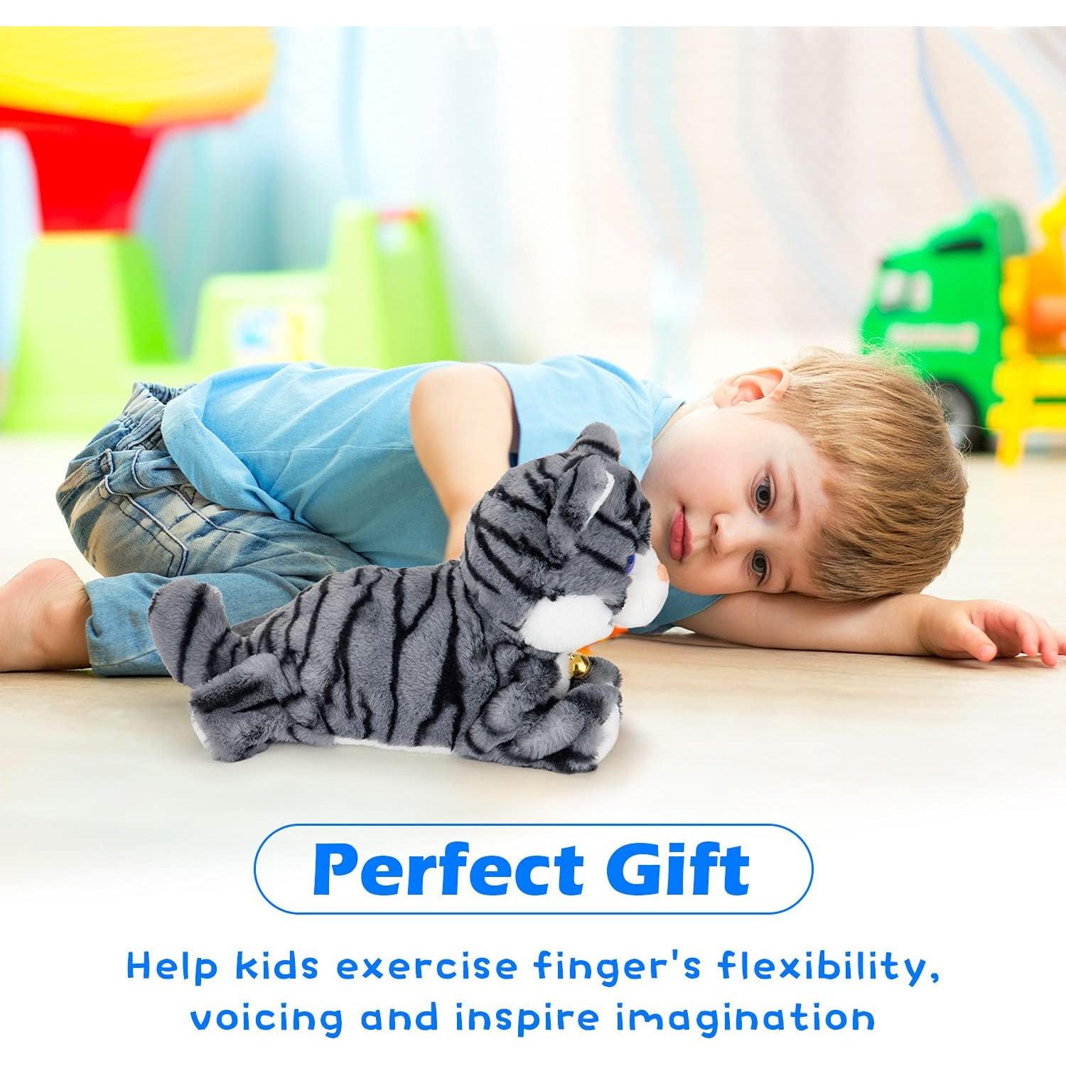 Gato Robot Interactivo Smalody con Ojos LED - Gris