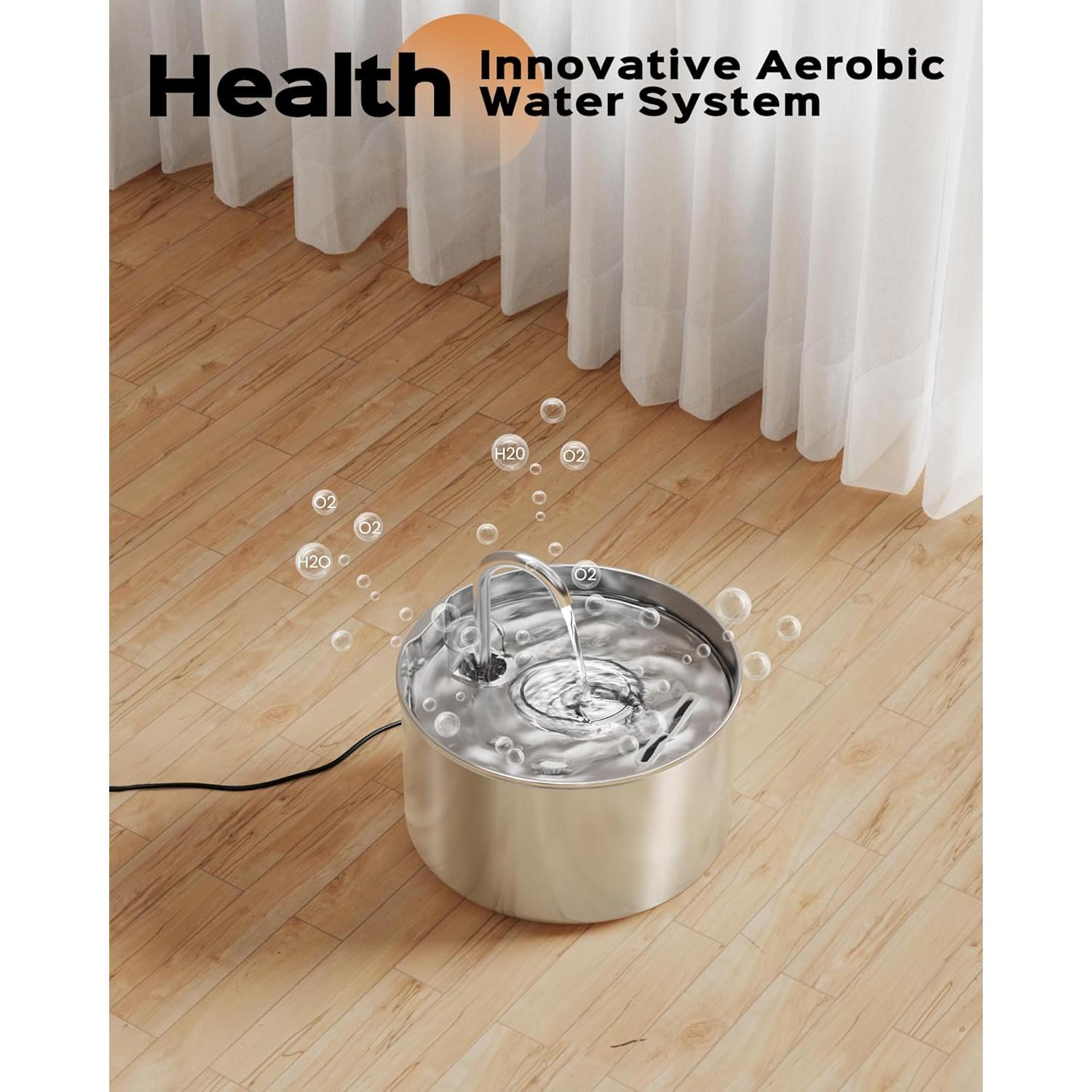 Fuente de Agua AOOGITF para Gatos 2,19L + 8 Filtros