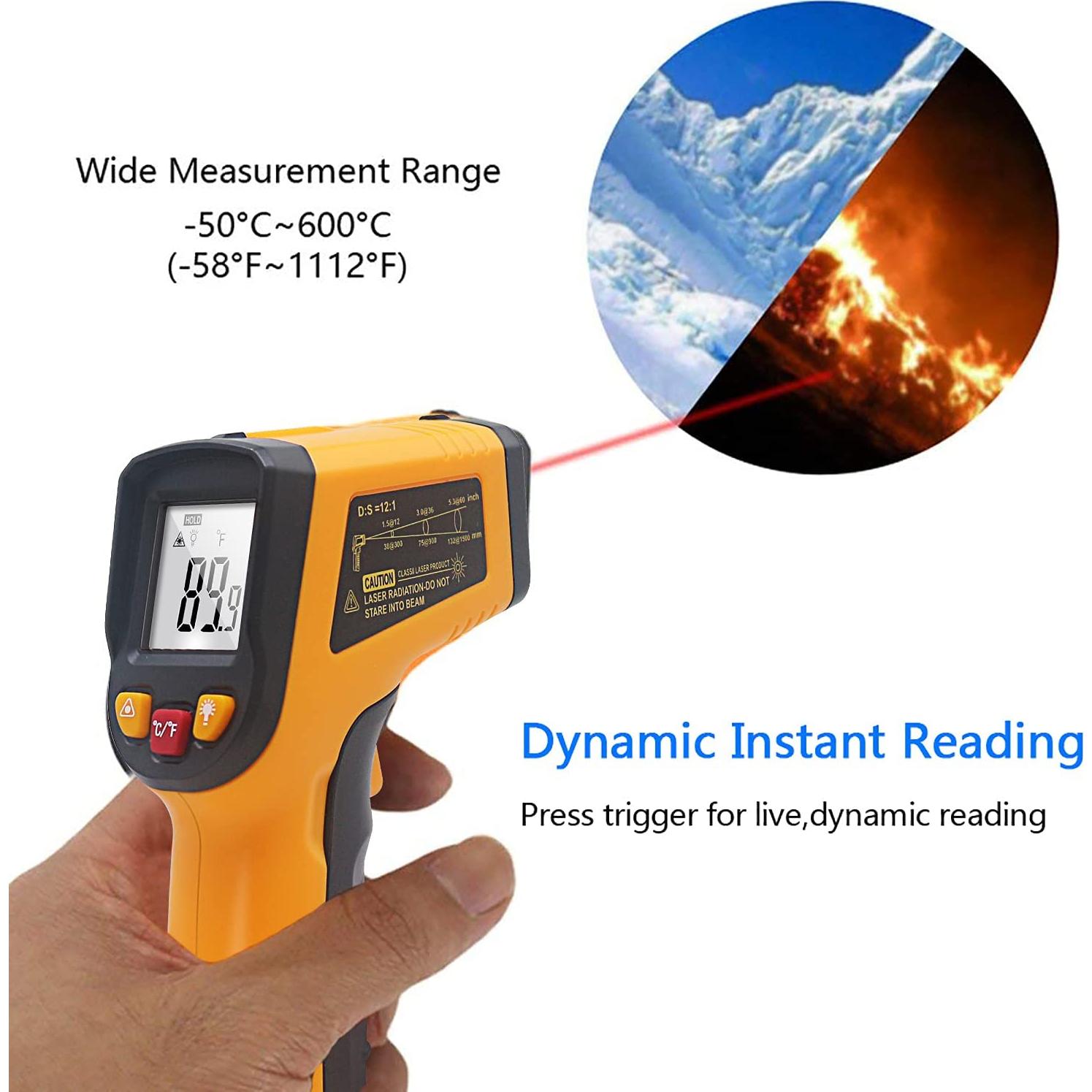 Termómetro Infrarrojo Digital KETOTEK KT600Y -50°C a 600°C