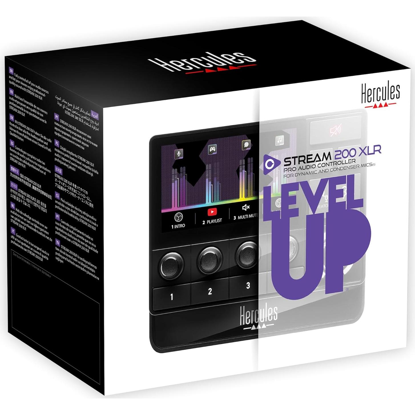 Mezclador de Audio Hercules Stream 200 XLR con Pantalla LCD