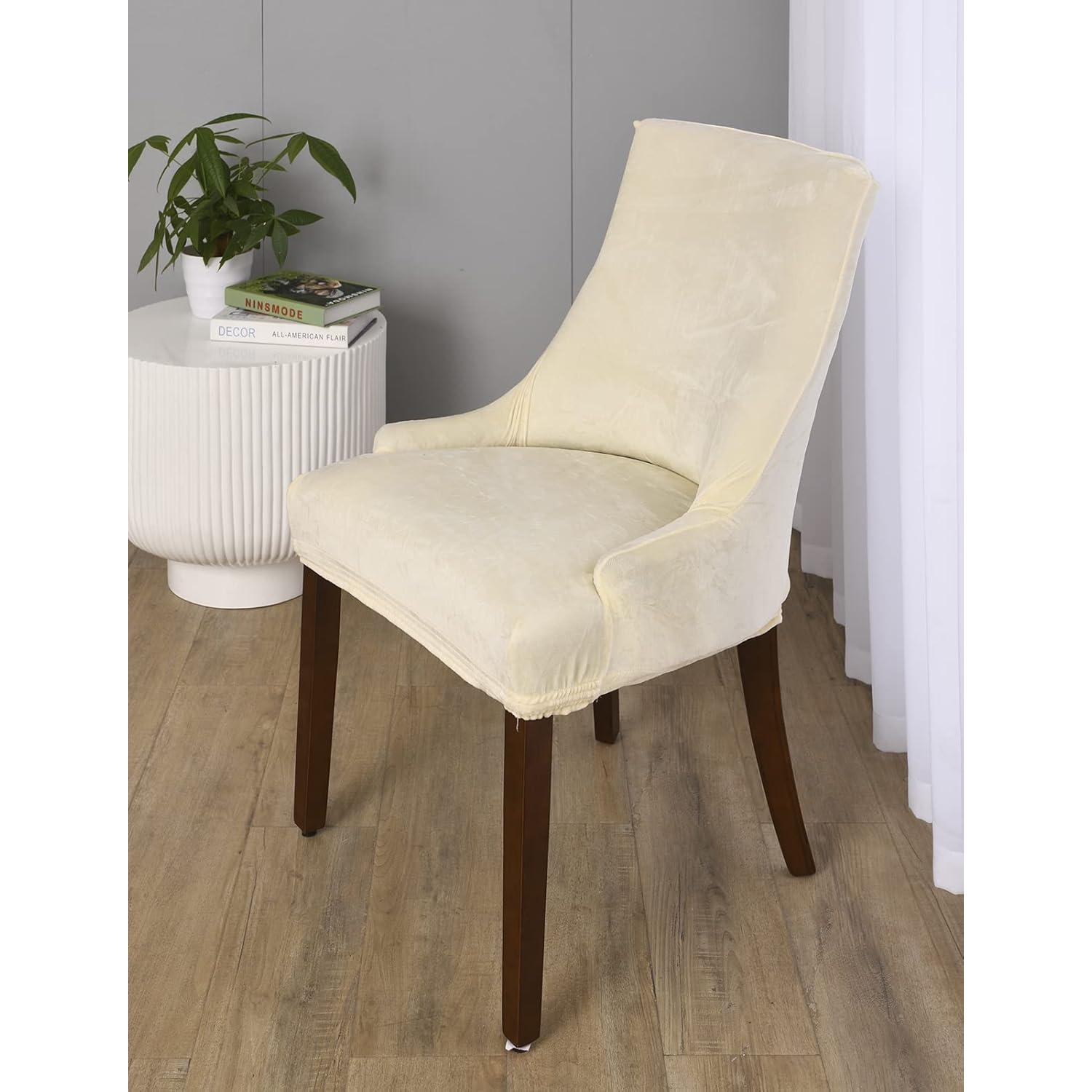 Funda de Silla Alta MIFXIN Terciopelo Beige Juego de 4