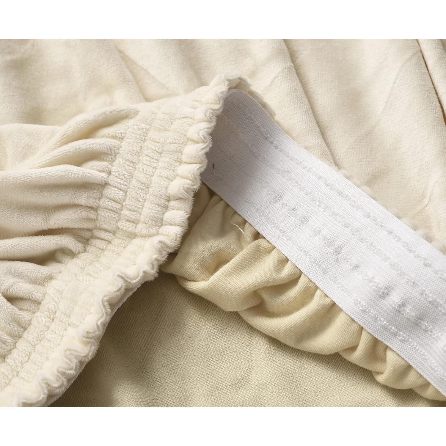 Funda de Silla Alta MIFXIN Terciopelo Beige Juego de 4