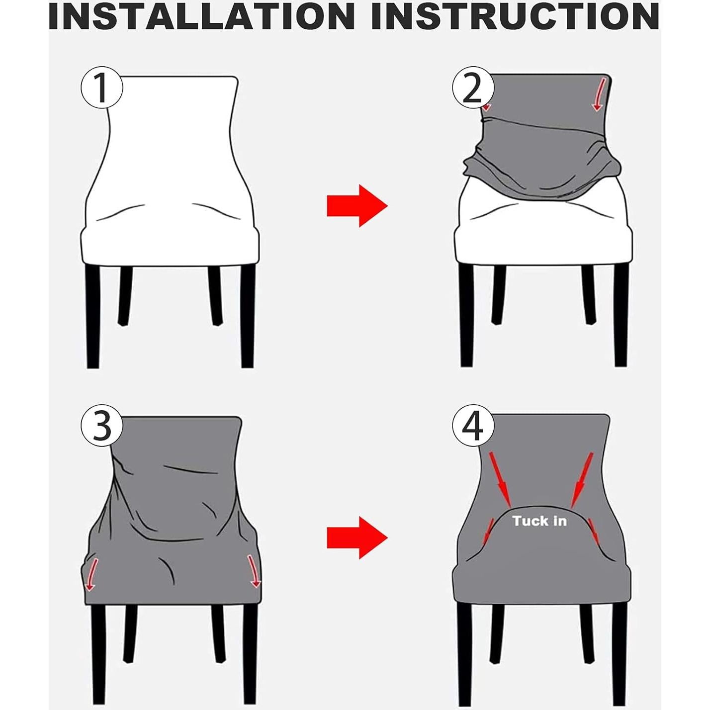 Funda de Silla Alta MIFXIN Terciopelo Beige Juego de 4