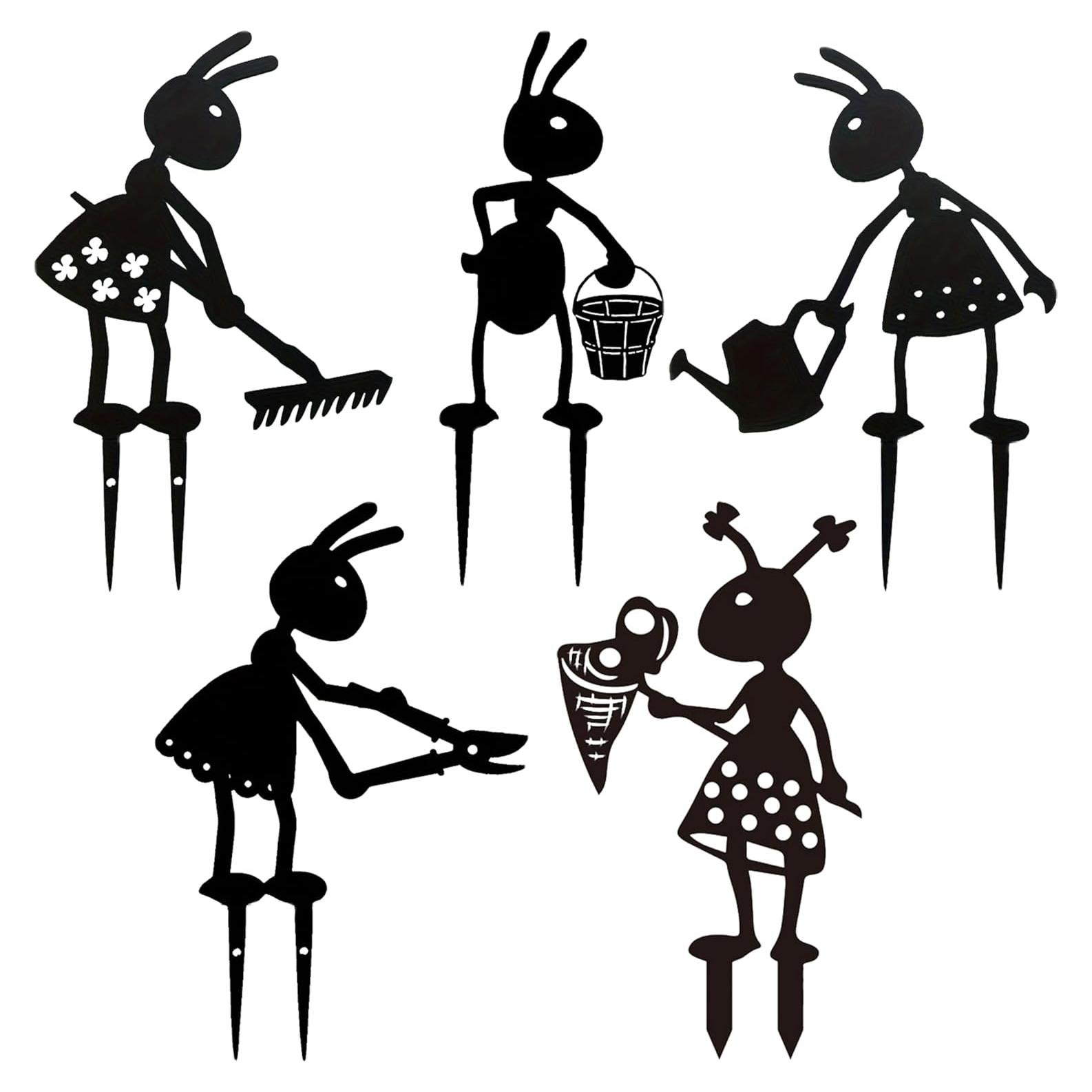 Estacas de Jardín CUweipeng - 5 Piezas Hormigas Decorativas