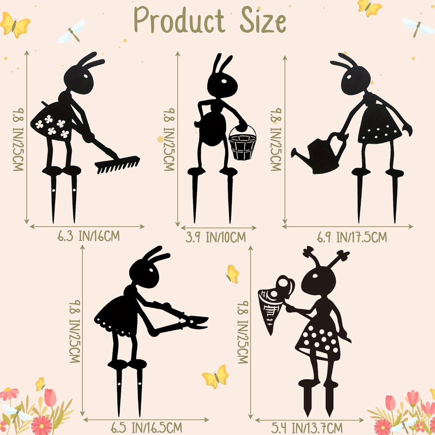 Estacas de Jardín CUweipeng - 5 Piezas Hormigas Decorativas