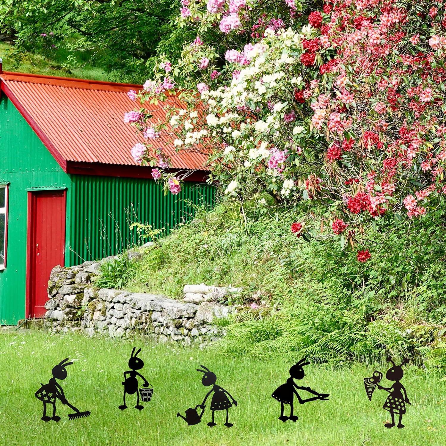 Estacas de Jardín CUweipeng - 5 Piezas Hormigas Decorativas