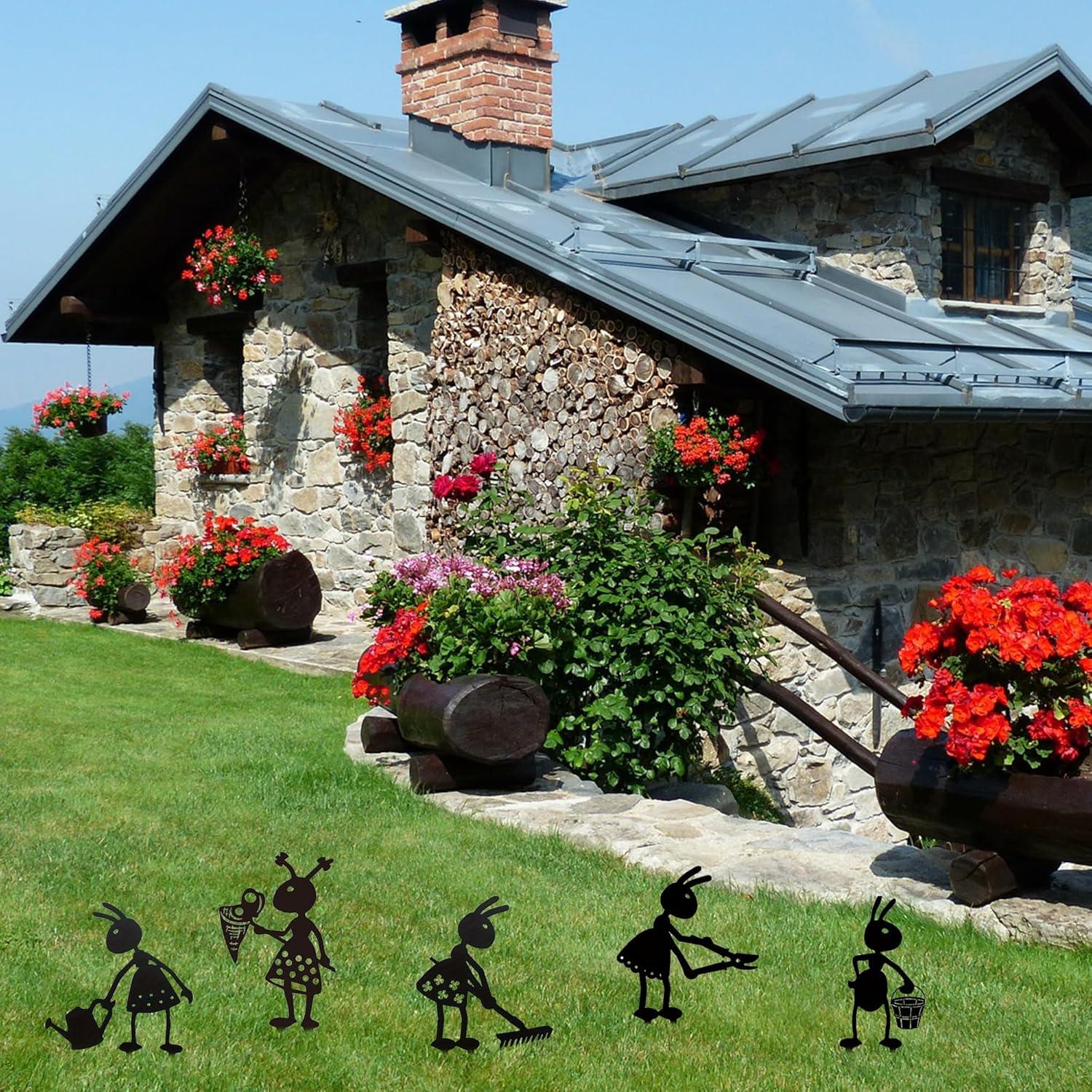 Estacas de Jardín CUweipeng - 5 Piezas Hormigas Decorativas