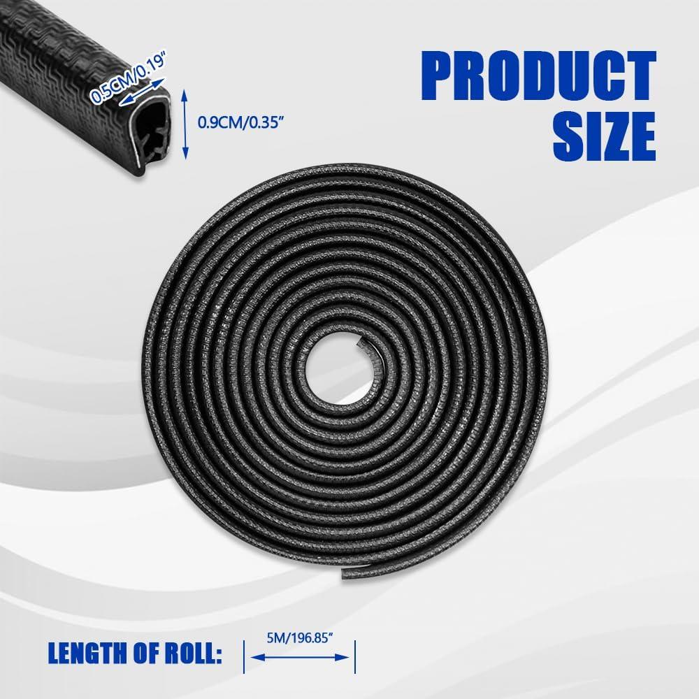 Protector de Bisel de Puerta de Auto PACLVIO 5M Negro