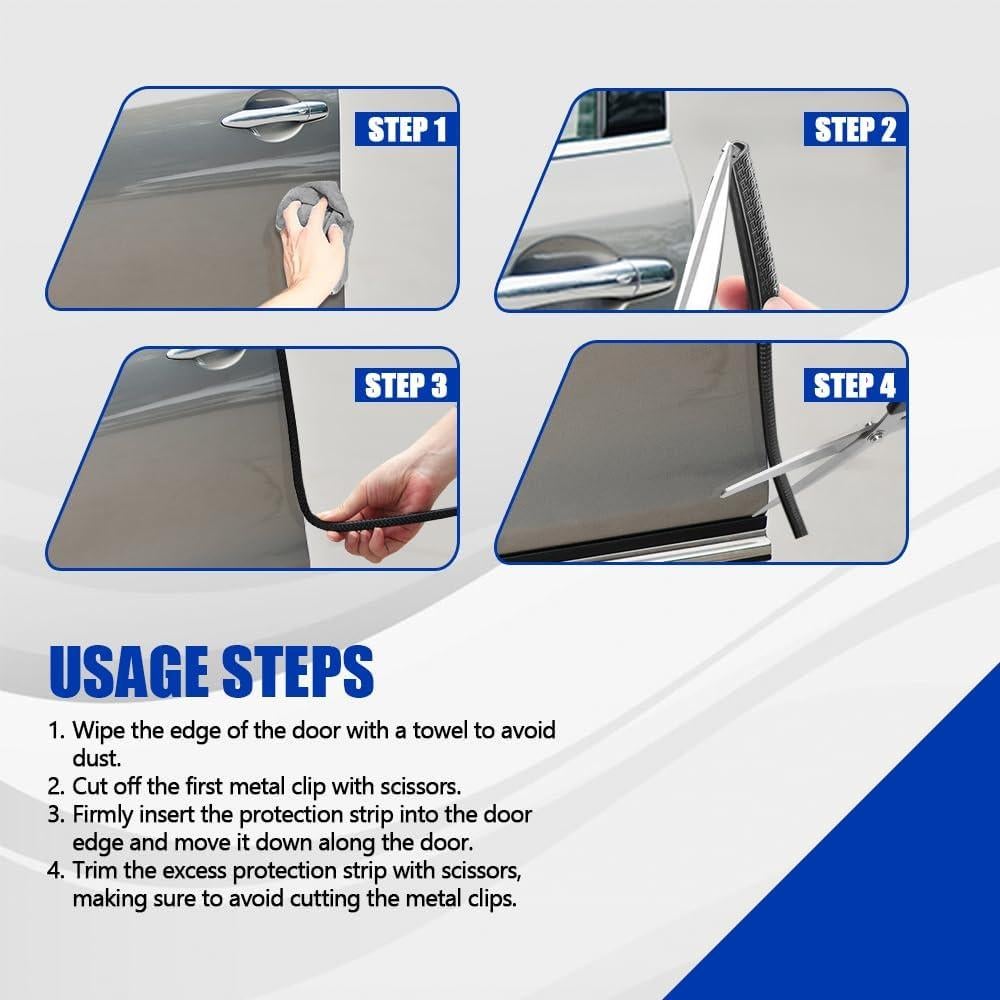Protector de Bisel de Puerta de Auto PACLVIO 5M Negro
