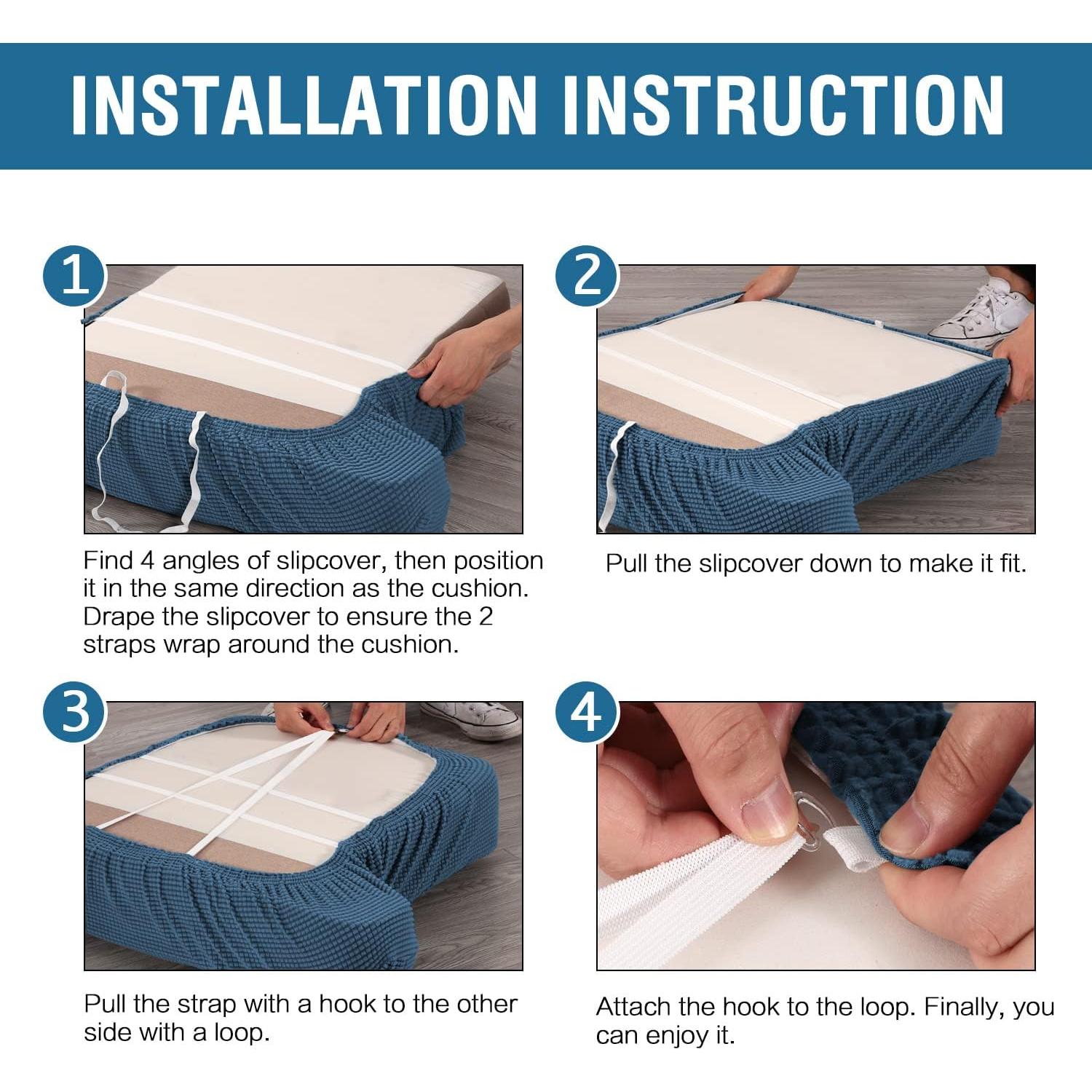 Funda de Sofá H.VERSAILTEX para Silla con Cojín en T Azul