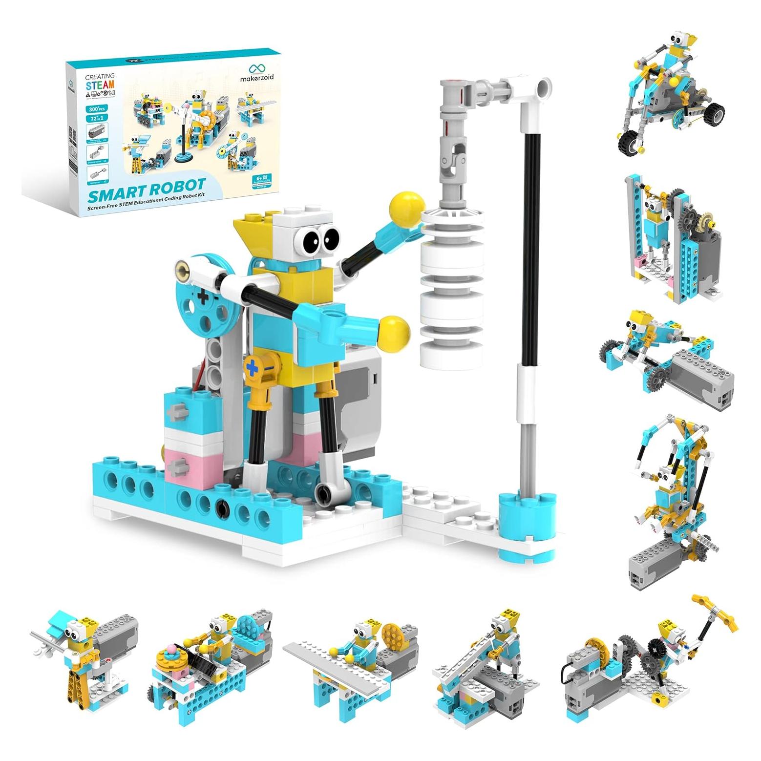 Kit de Construcción de Robots Makerzoid 72 en 1 STEM 6-12 Años