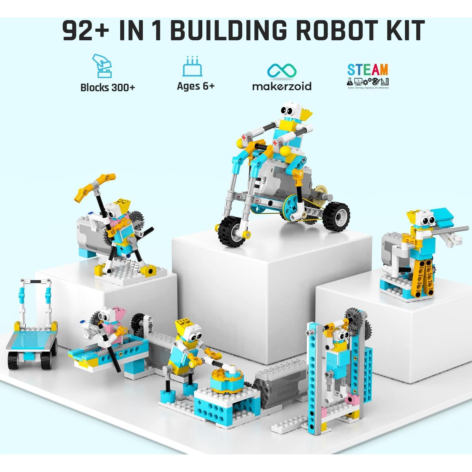 Kit de Construcción de Robots Makerzoid 72 en 1 STEM 6-12 Años