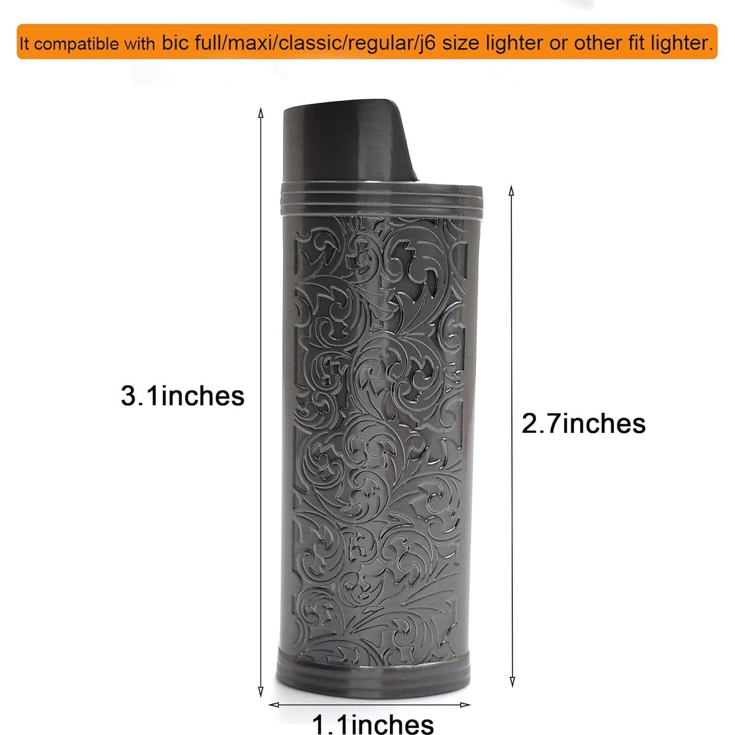 Funda de Encendedor de Metal Floral BIC J6 Tamaño Completo