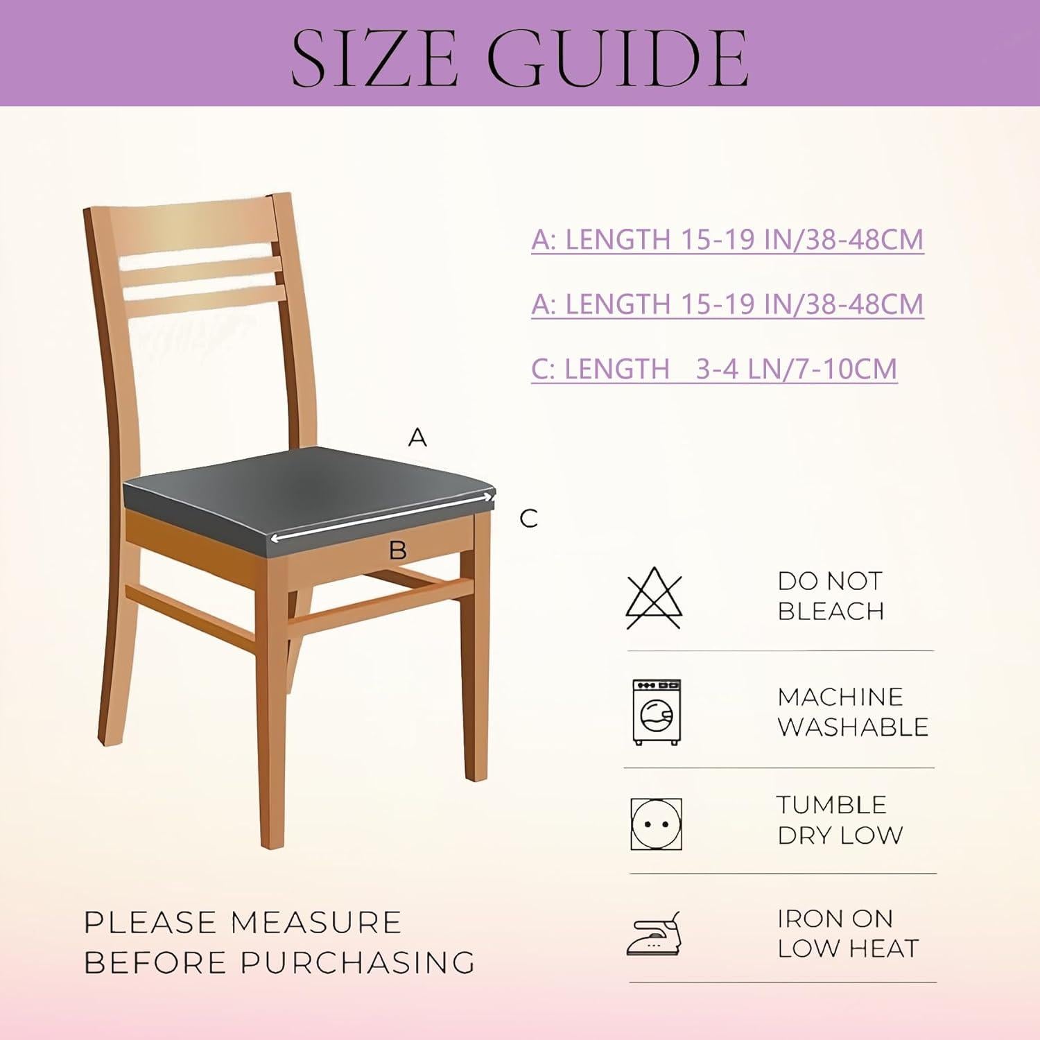 Juego de 4 Fundas para Sillas NDMMSO Lavables 38-48 cm