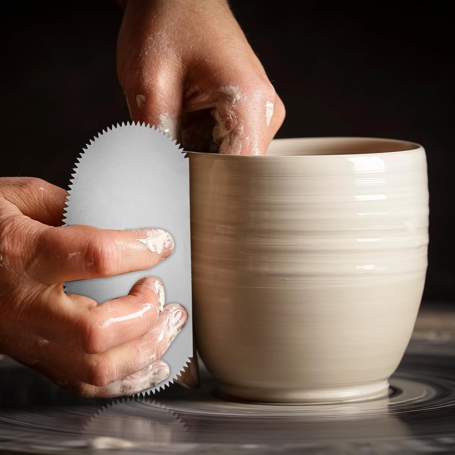 Kit de Herramientas de Cerámica YOKIVE - 2 Raspadores Acero Inoxidable 10x5cm