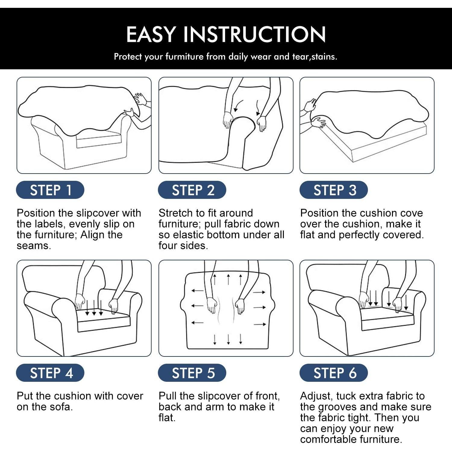 Cubiertas de Sofá Hyha 2 Piezas Floral Elástico Beige