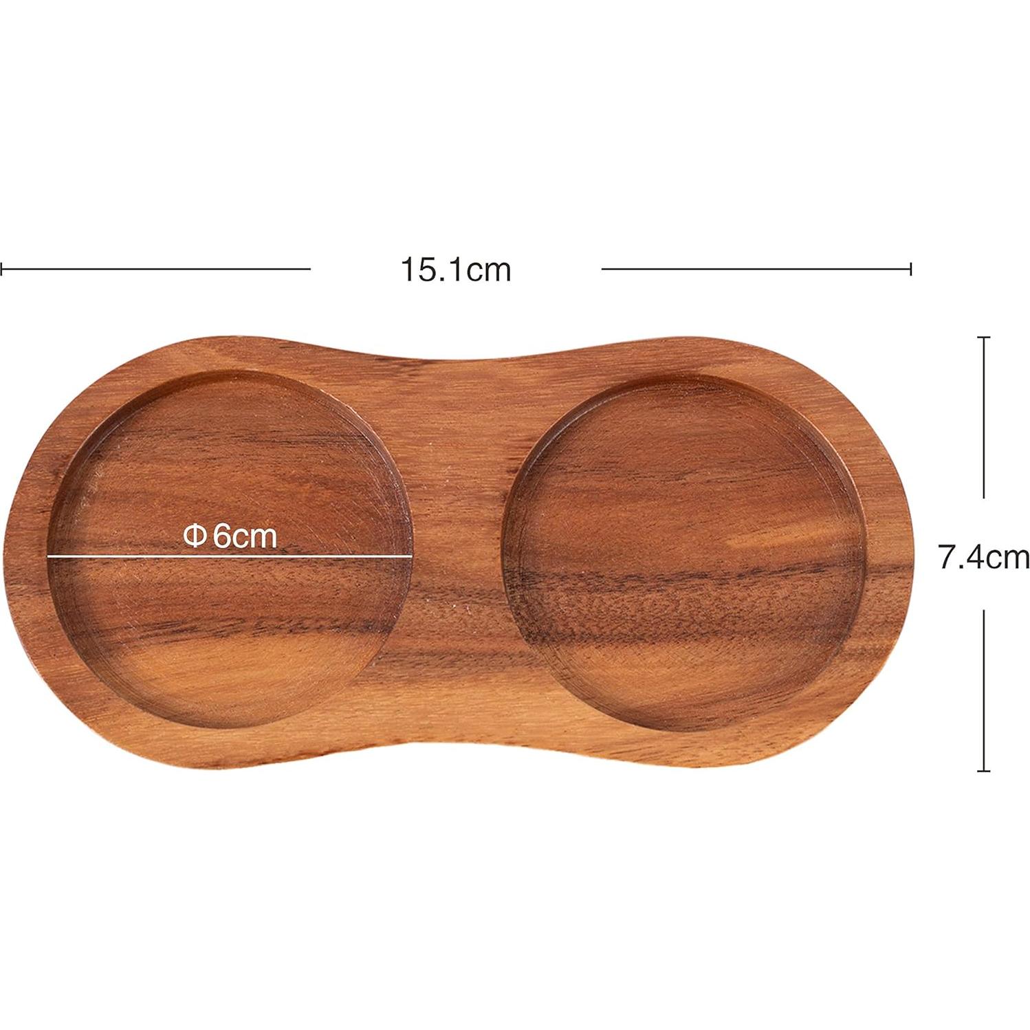 Bandeja para Molinillos de Sal y Pimienta DeroTeno 15.1x7.4cm Madera Acacia