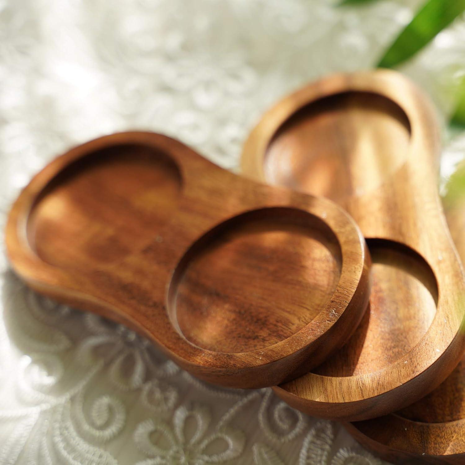 Bandeja para Molinillos de Sal y Pimienta DeroTeno 15.1x7.4cm Madera Acacia