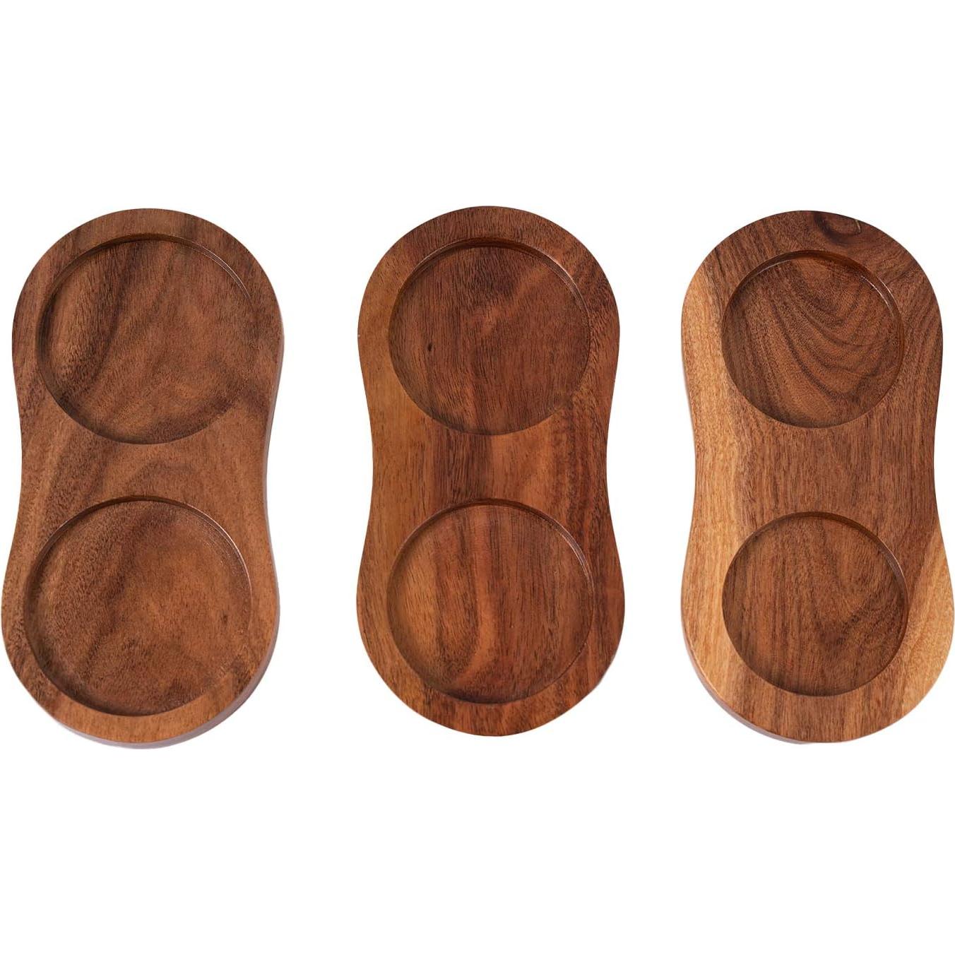 Bandeja para Molinillos de Sal y Pimienta DeroTeno 15.1x7.4cm Madera Acacia