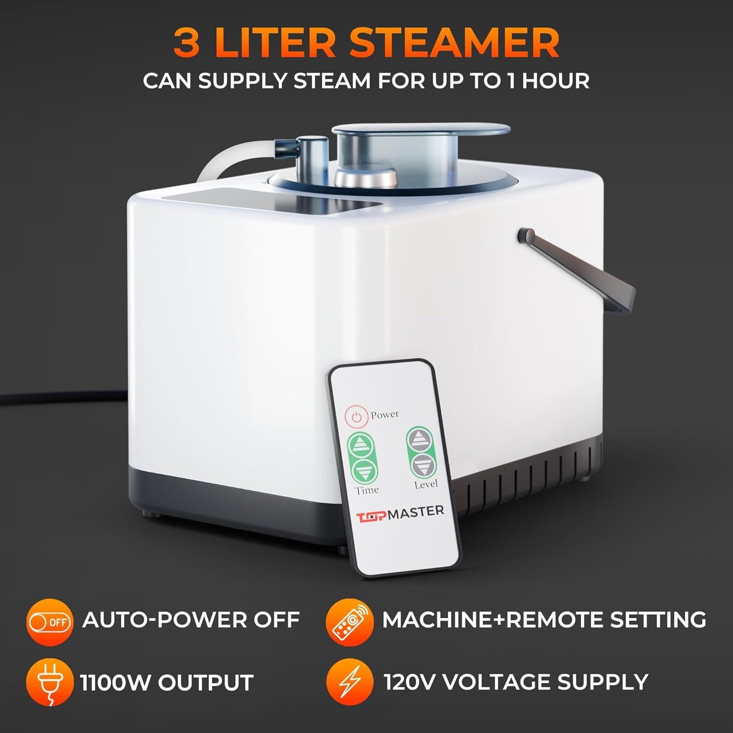 Sauna de Vapor Portátil Topmaster 3L 9 Niveles Calor 10,07 kg