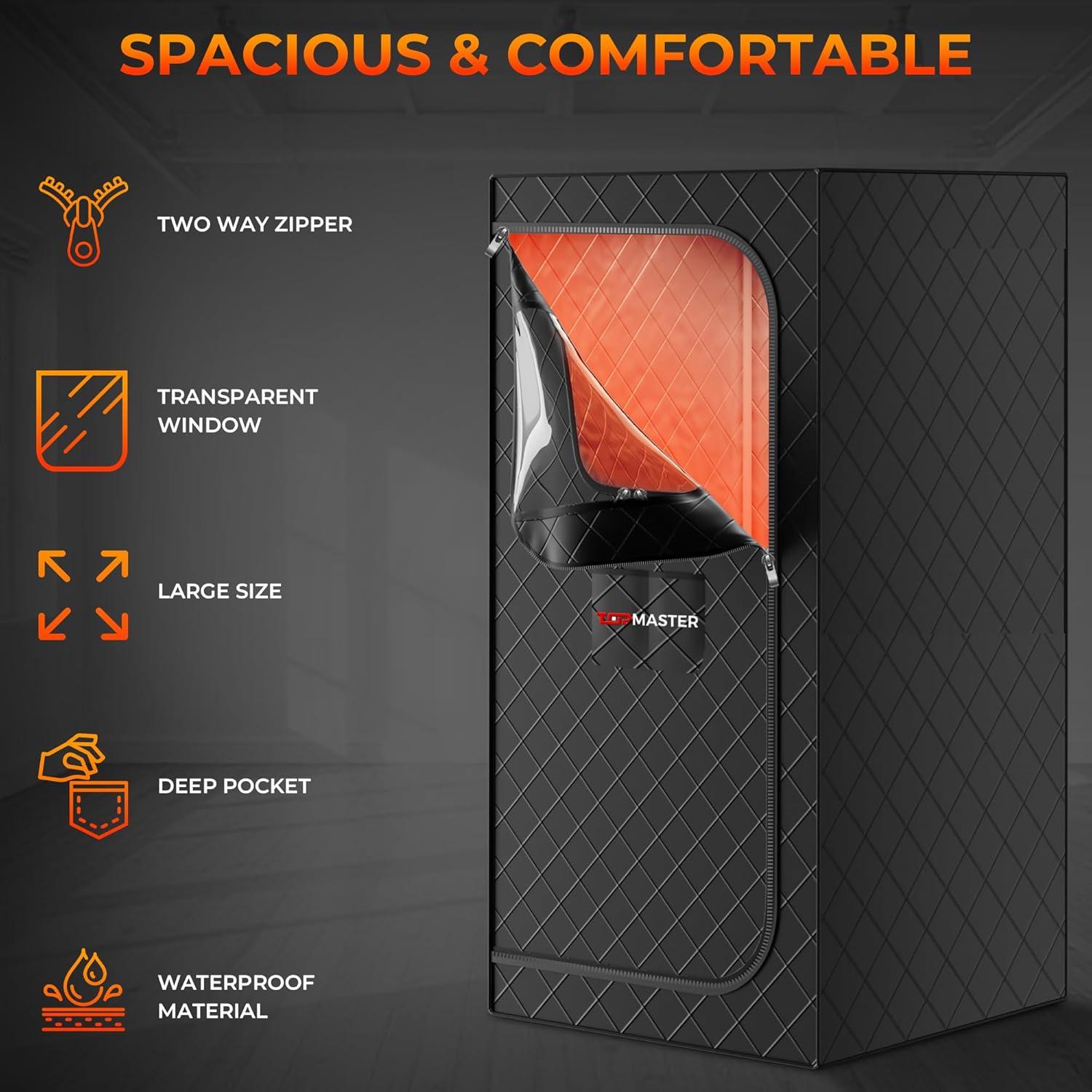 Sauna de Vapor Portátil Topmaster 3L 9 Niveles Calor 10,07 kg