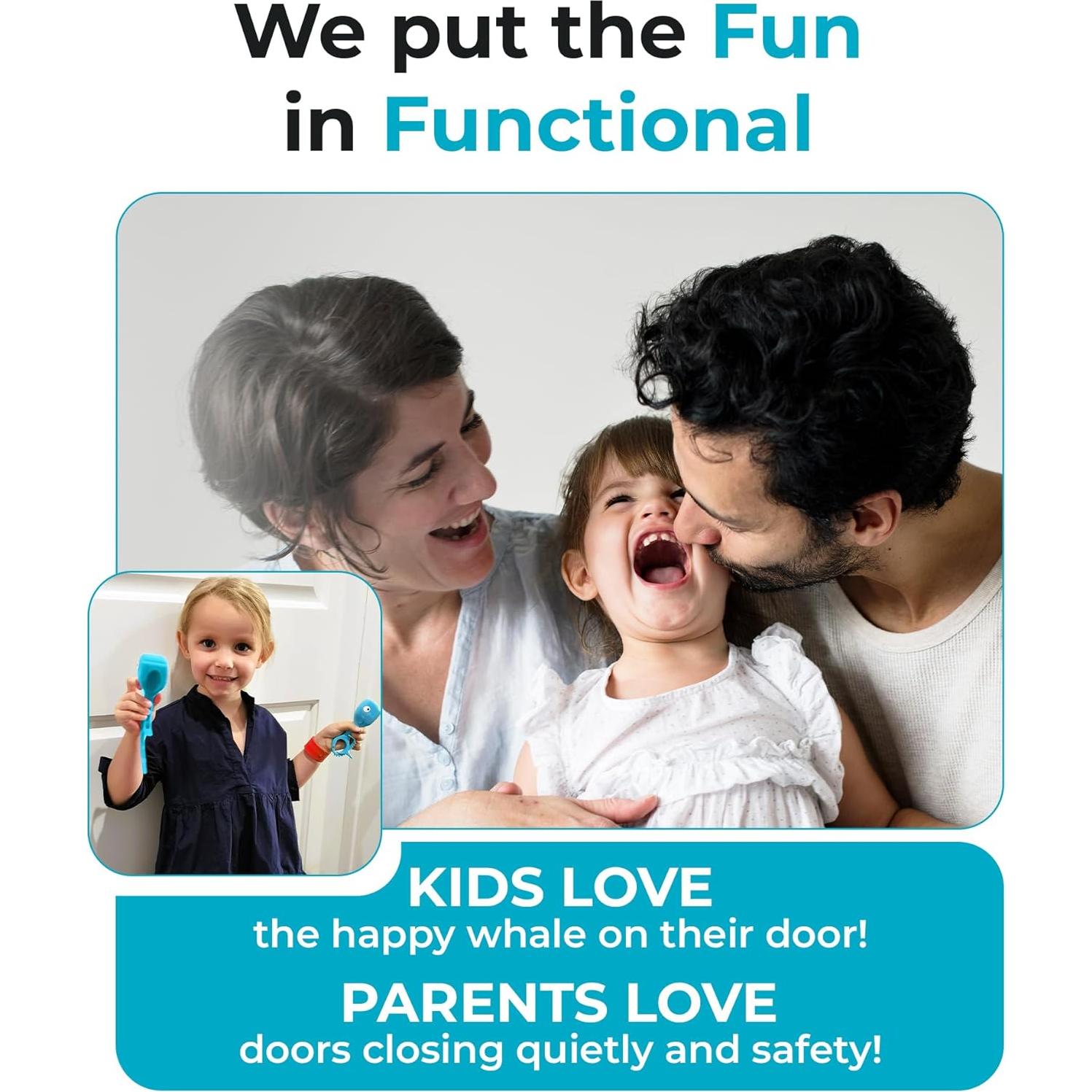 Tope de puerta a prueba de bebés SAFESLAM - Azul, silicona