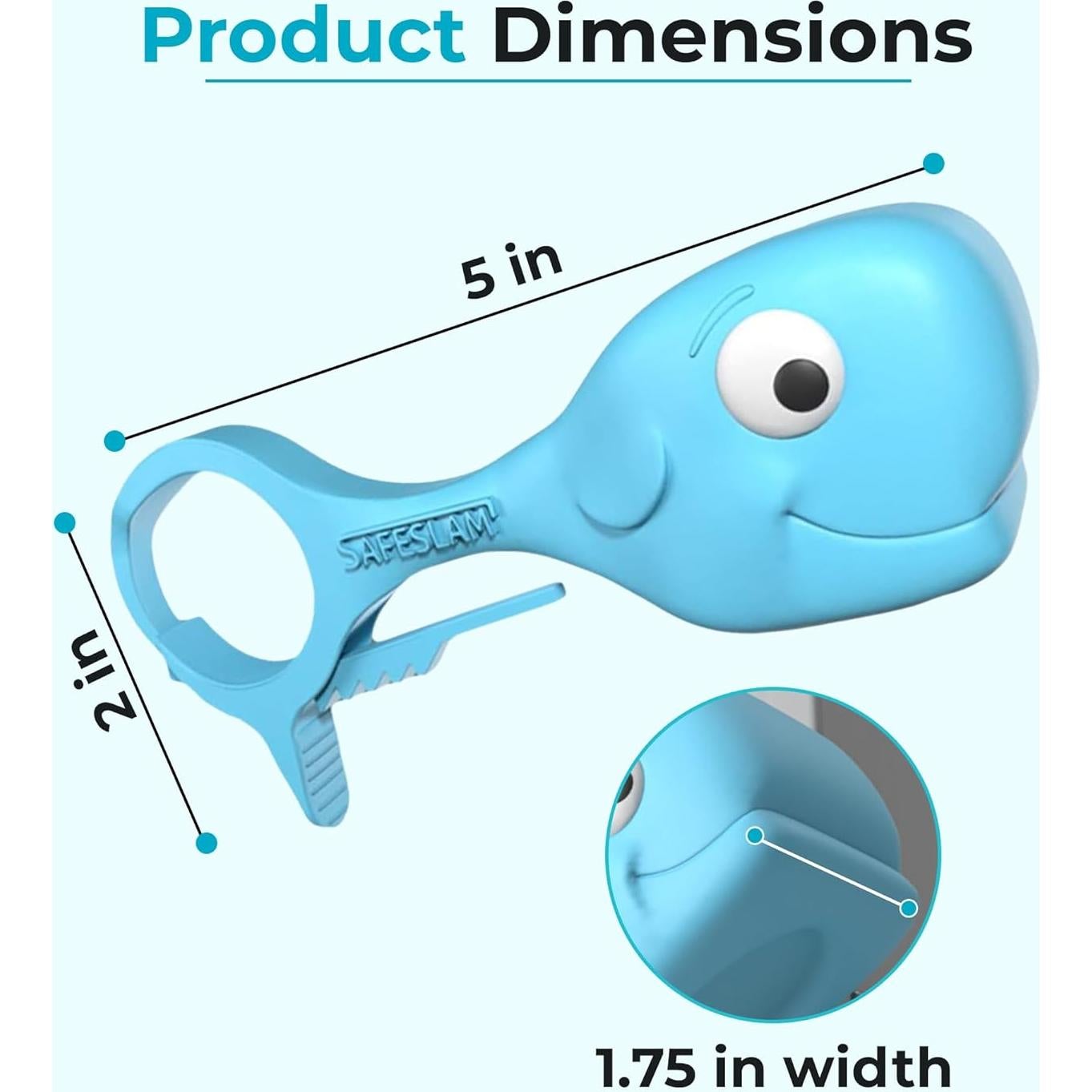 Tope de puerta a prueba de bebés SAFESLAM - Azul, silicona