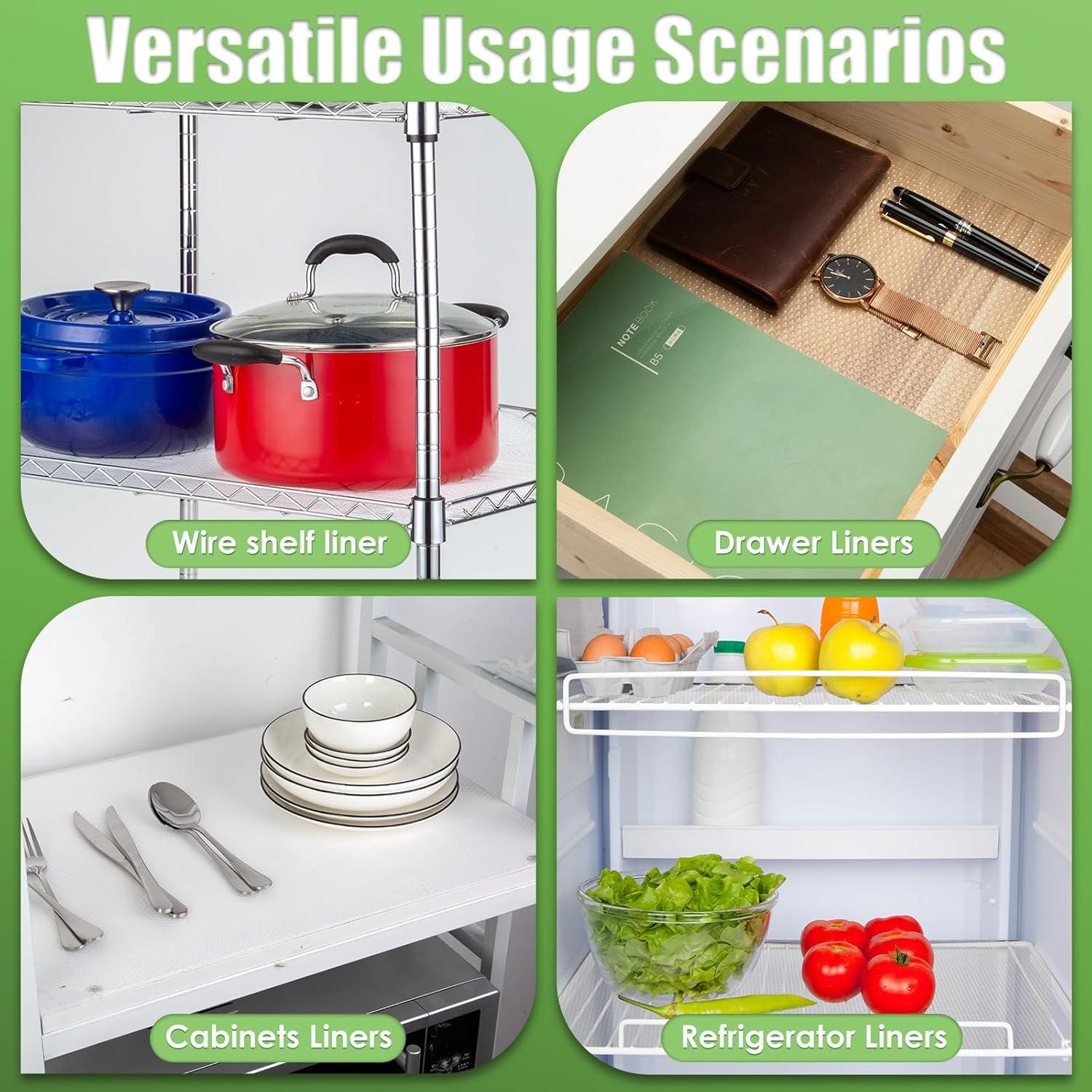 Forro de Estante No Adhesivo AMZABBY 35.56x500.26cm Transparente