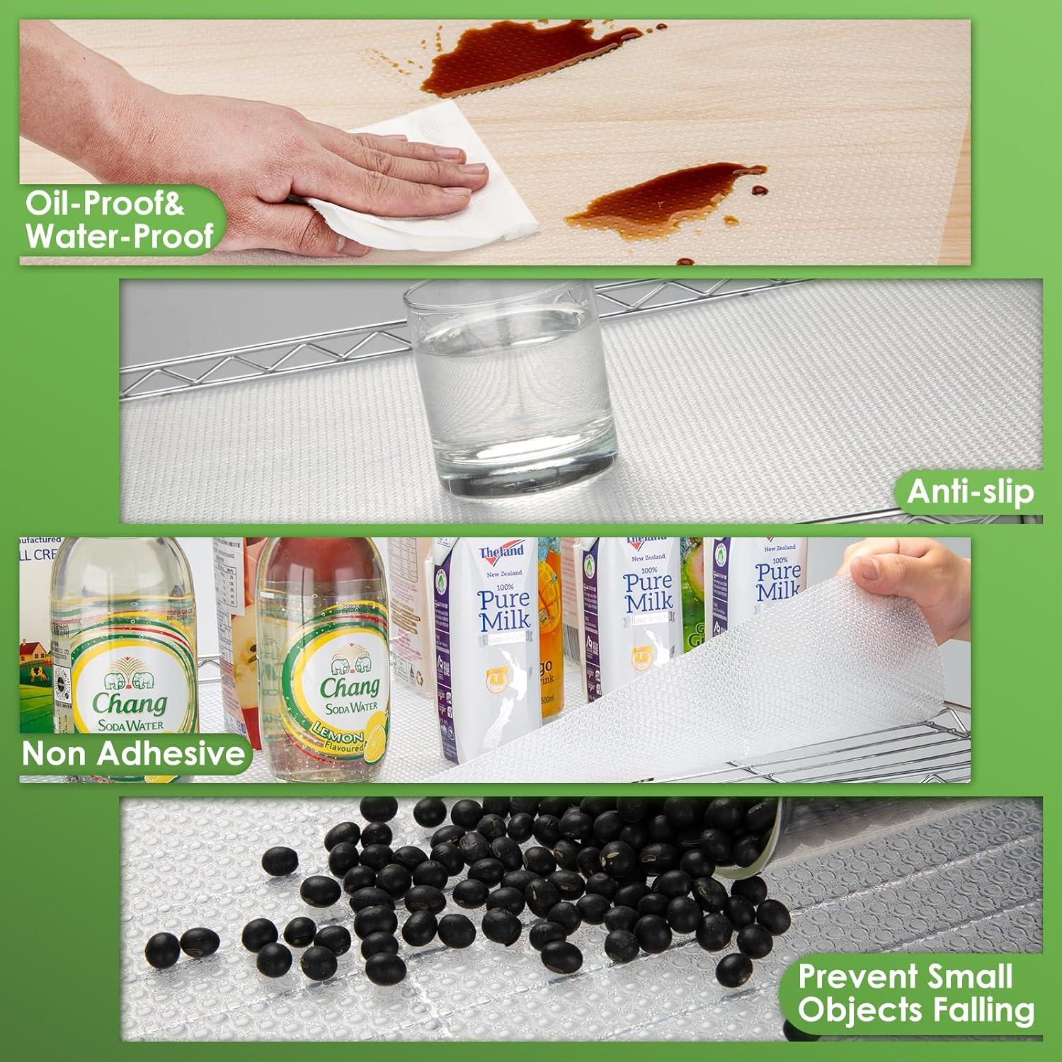 Forro de Estante No Adhesivo AMZABBY 35.56x500.26cm Transparente