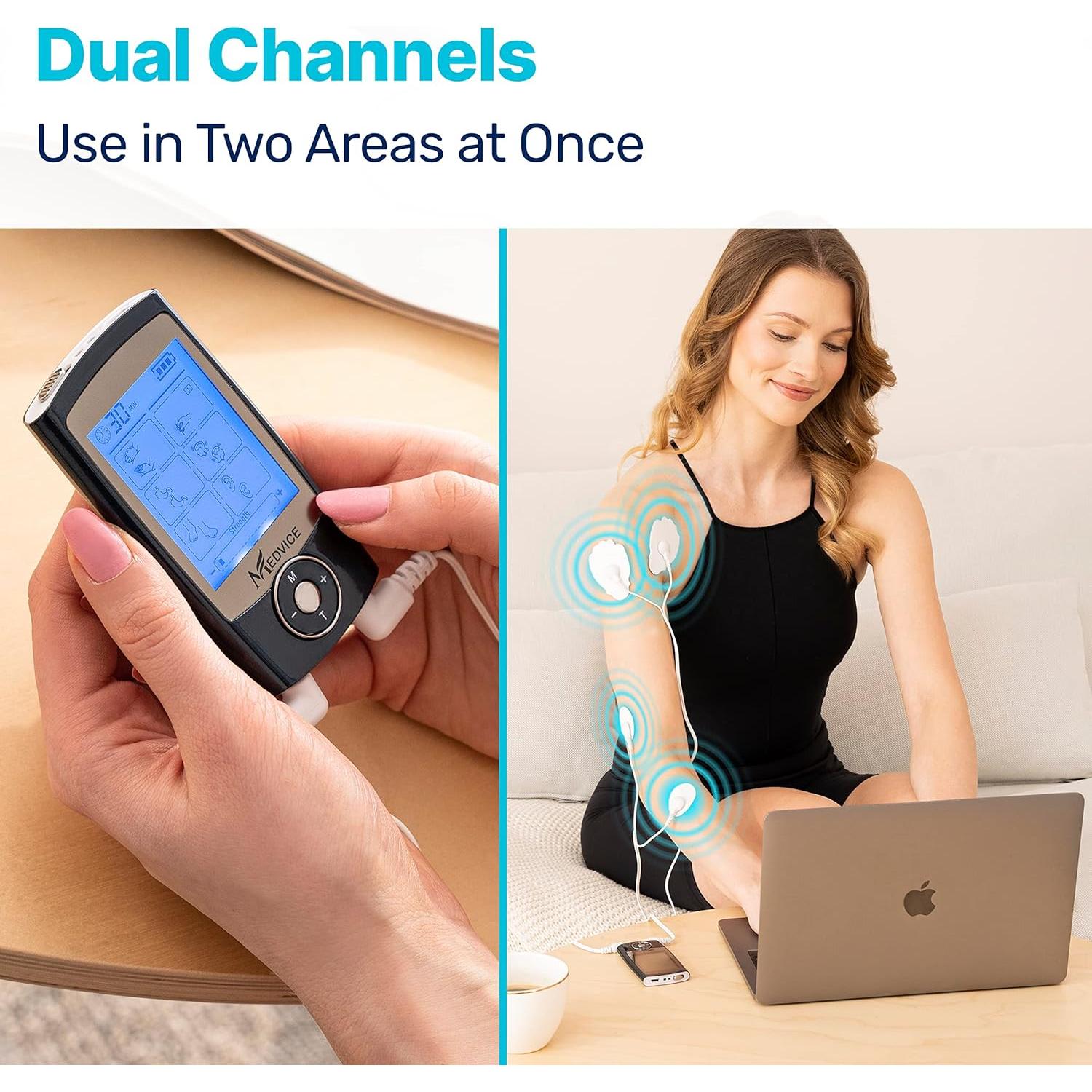 Unidad TENS Recargable MEDVICE 16 Modos Alivio Dolor Muscular