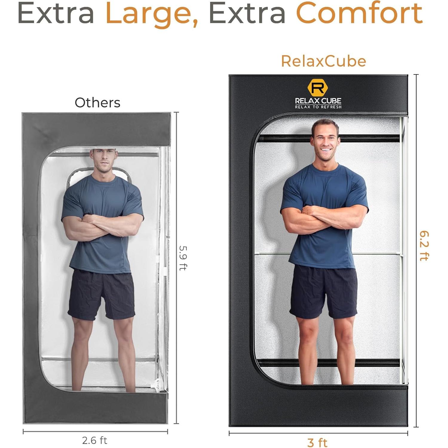 Sauna de Vapor RelaxCube 1200W 3L con Silla Ergonómica